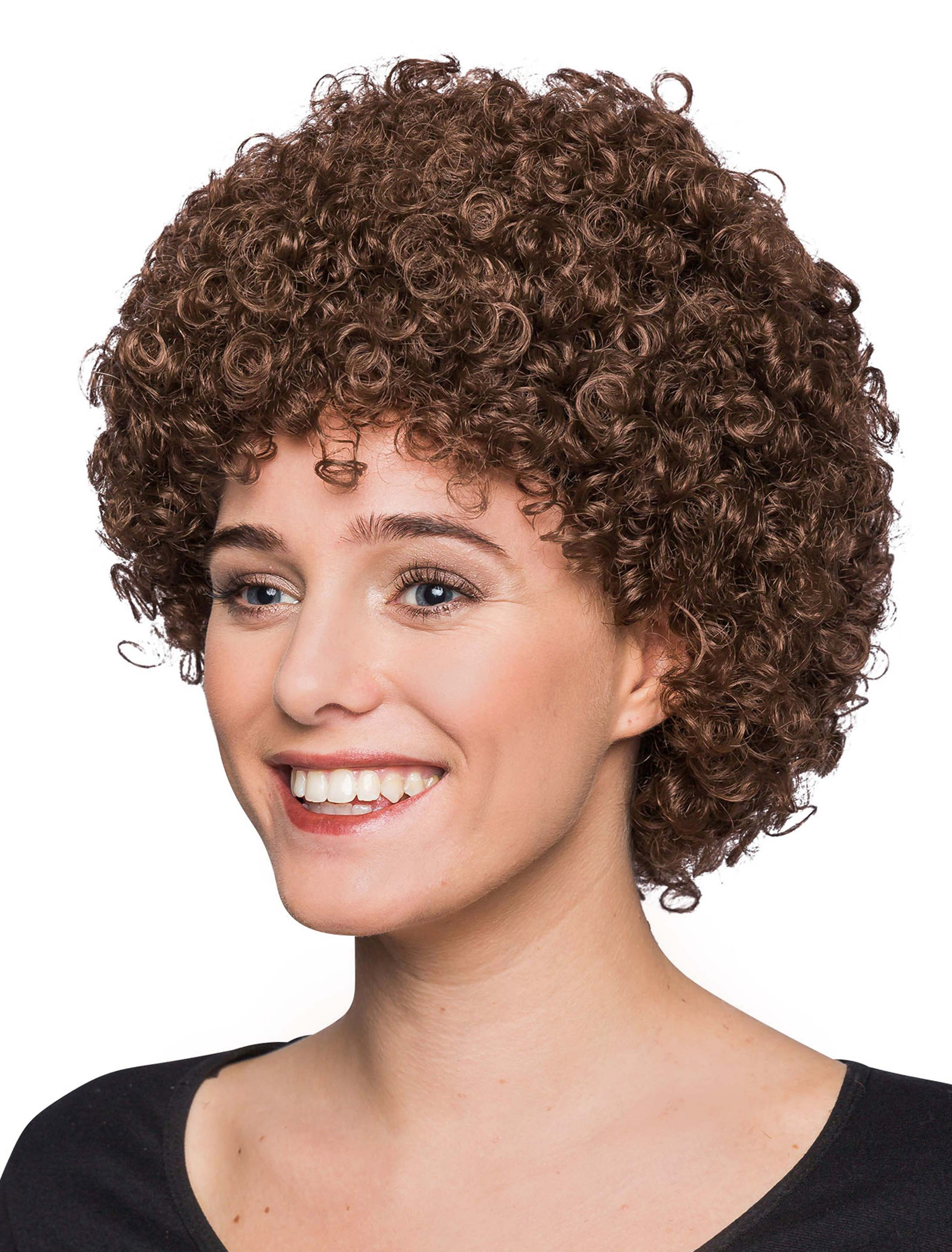 Perücke Clown Locken braun one size
