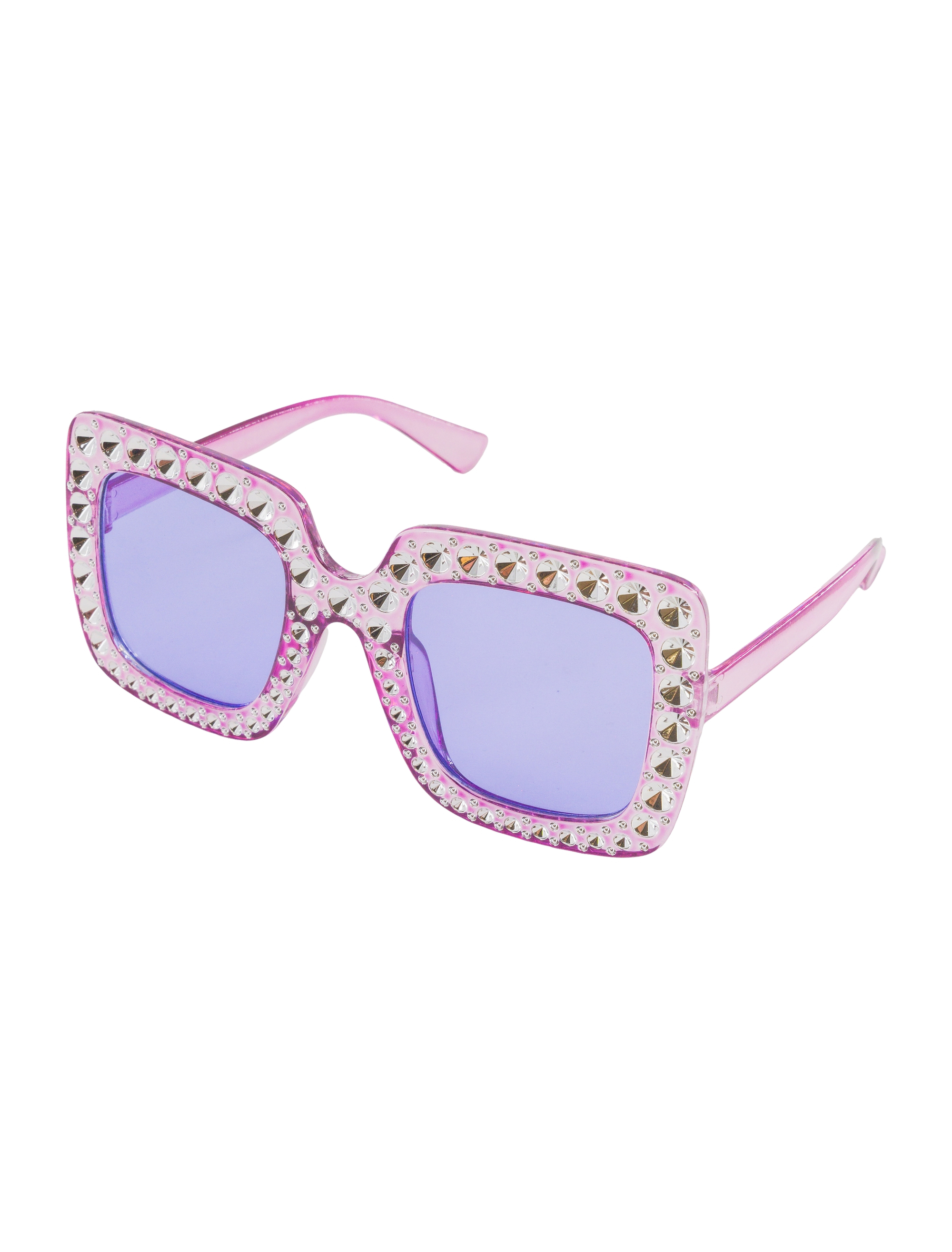 Brille eckig mit Strass lila