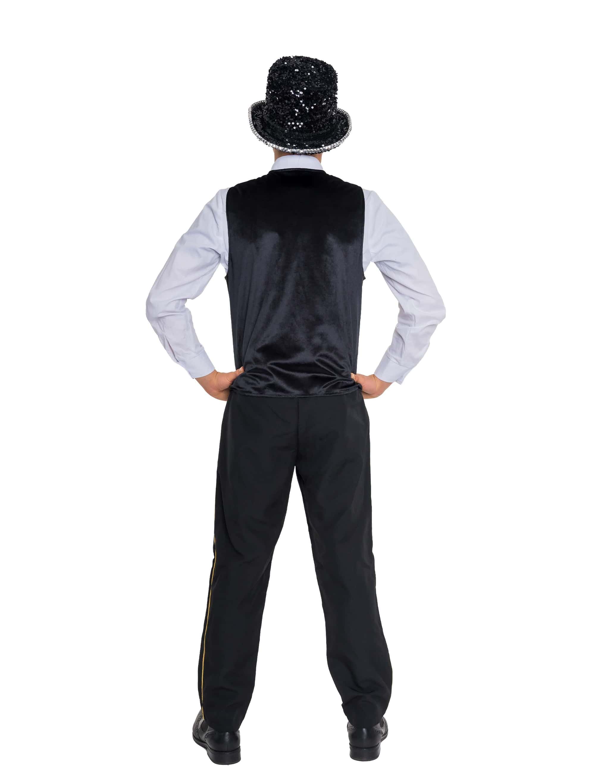 Weste Karos mit Pailletten Herren schwarz/weiß/rot S/M