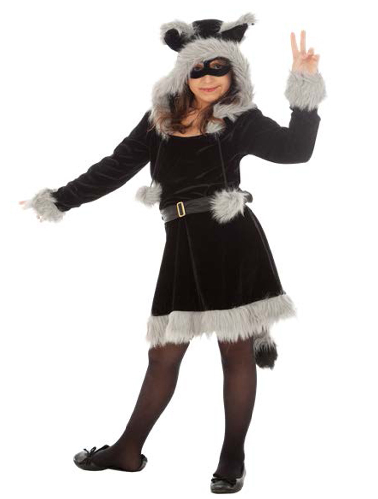Kleid Waschbär 2tlg. schwarz/grau 128