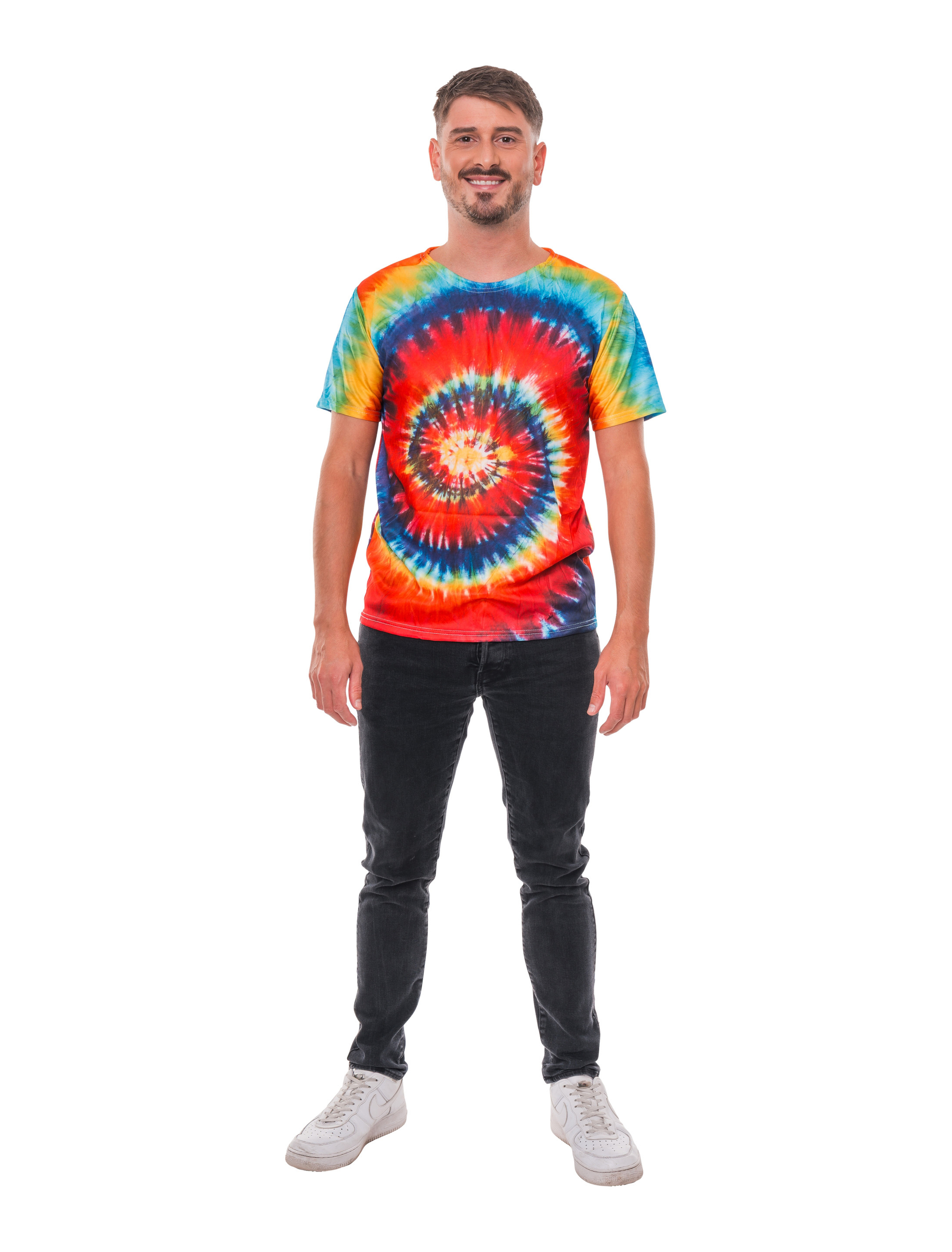 T-Shirt Hippie Batik Herren bunt M/L
