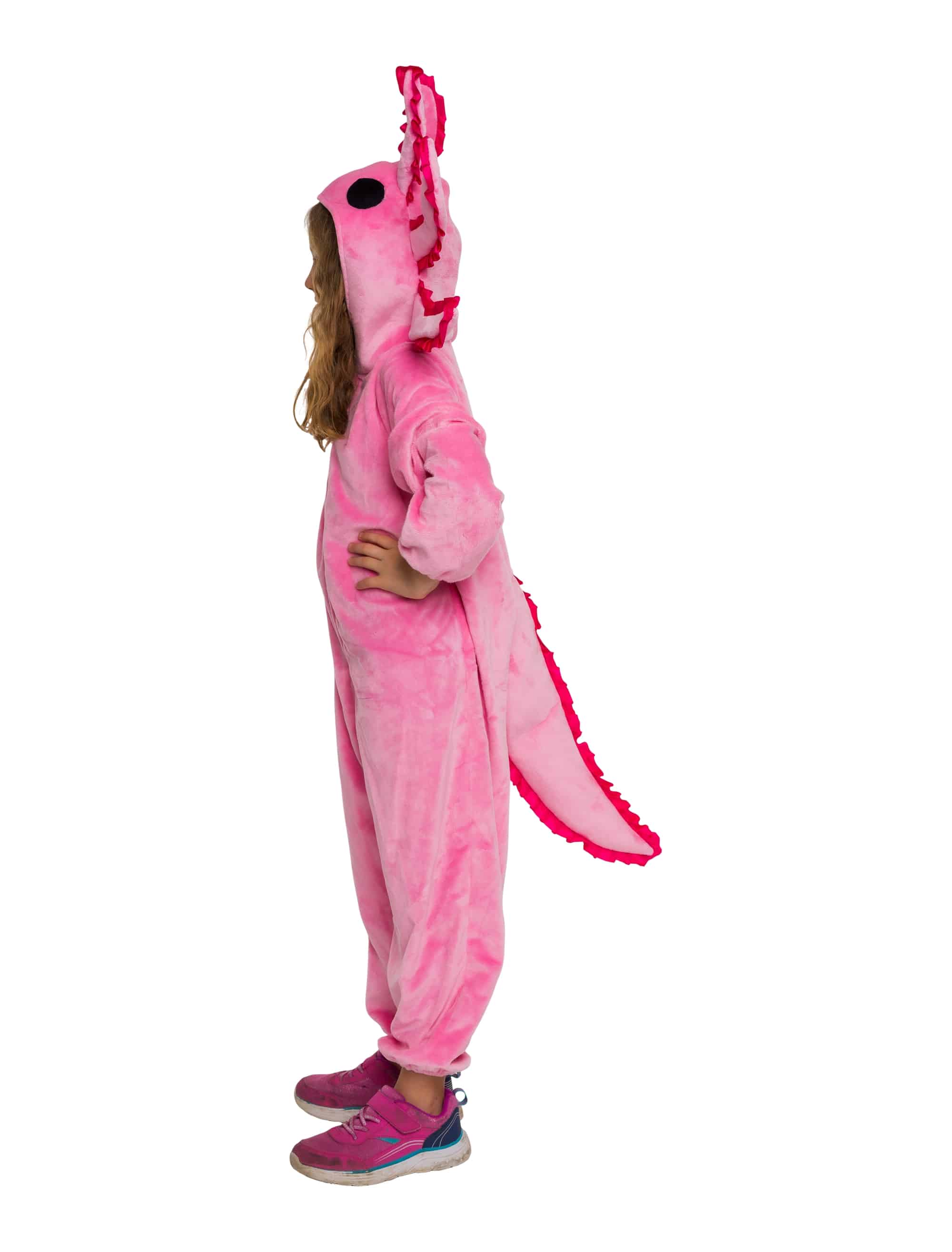 Overall Plüsch Axolotl Kinder rosa 116/128