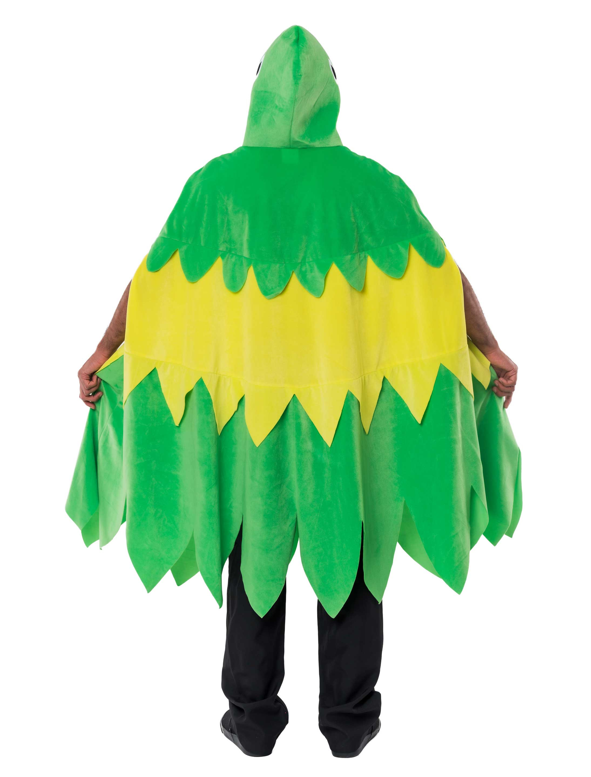 Poncho Plüsch Kölner Papagei grün one size
