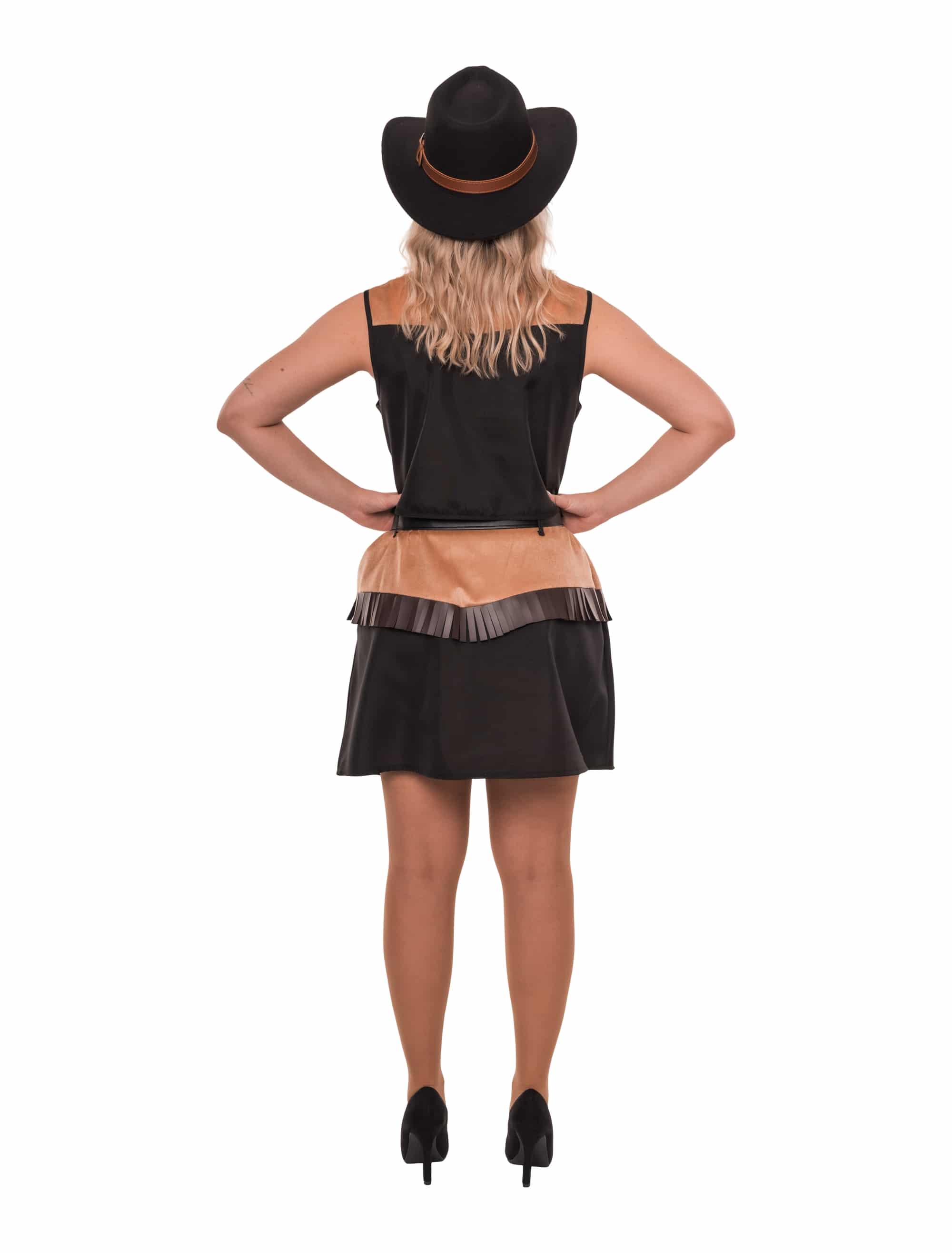 Kostüm Cowgirl 3-tlg. schwarz/braun L/XL