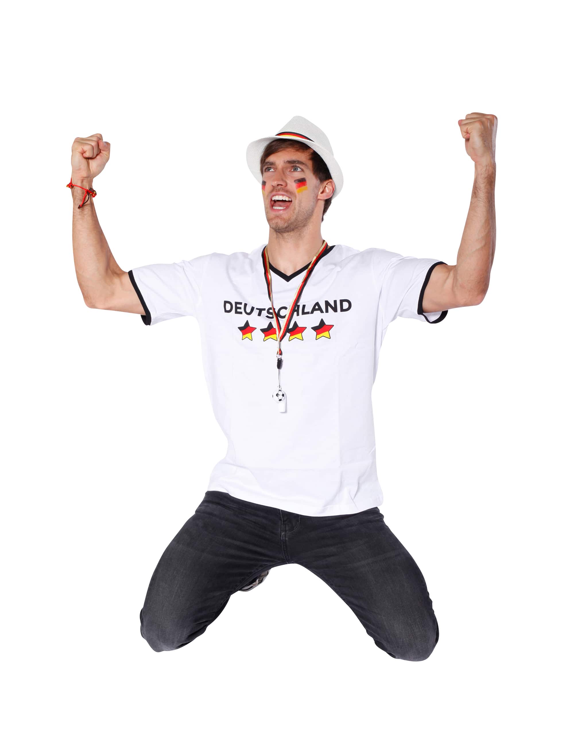 T-Shirt Deutschland Sterne Herren weiß S