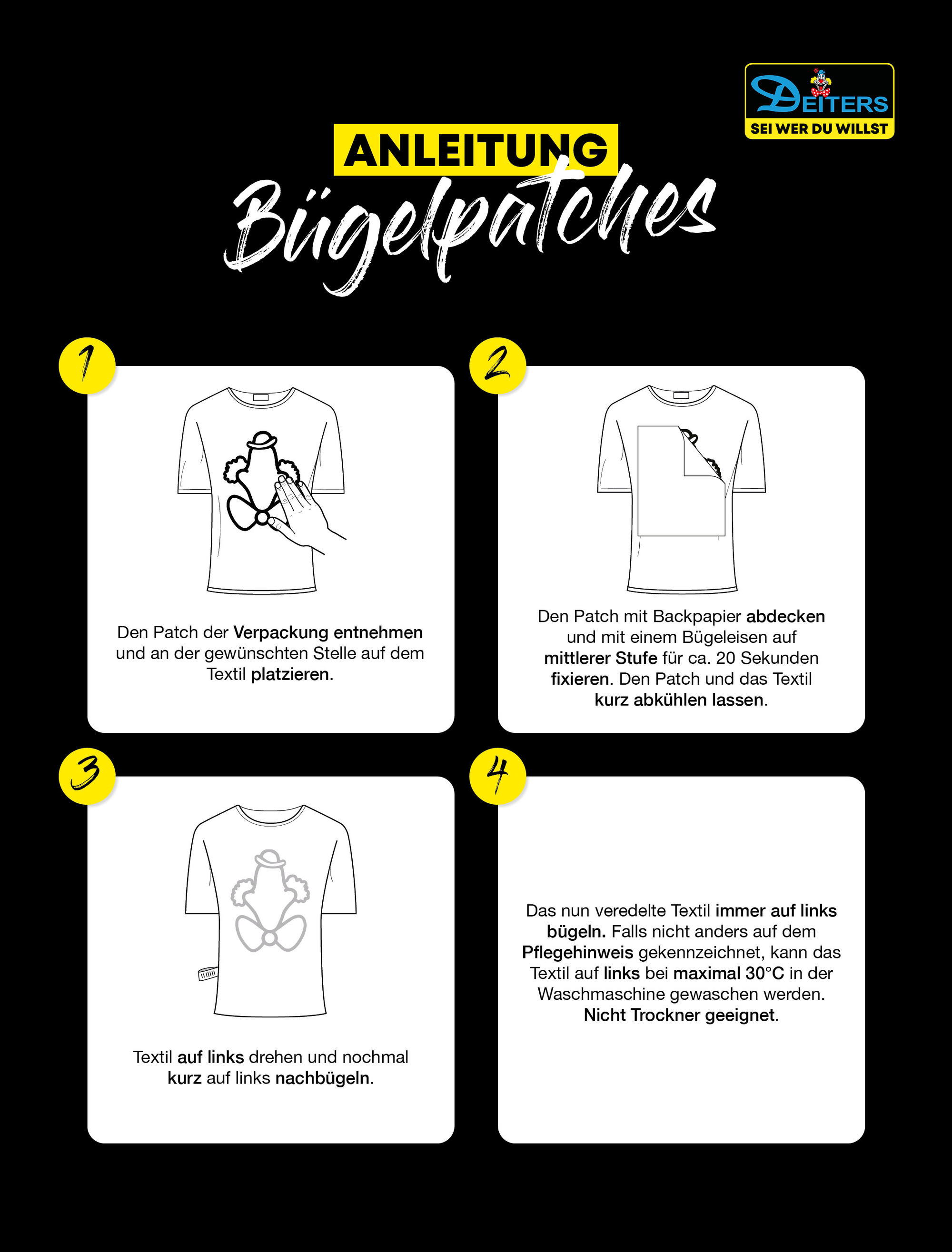 Bügelpatch Sonnenblume 2 Stk.