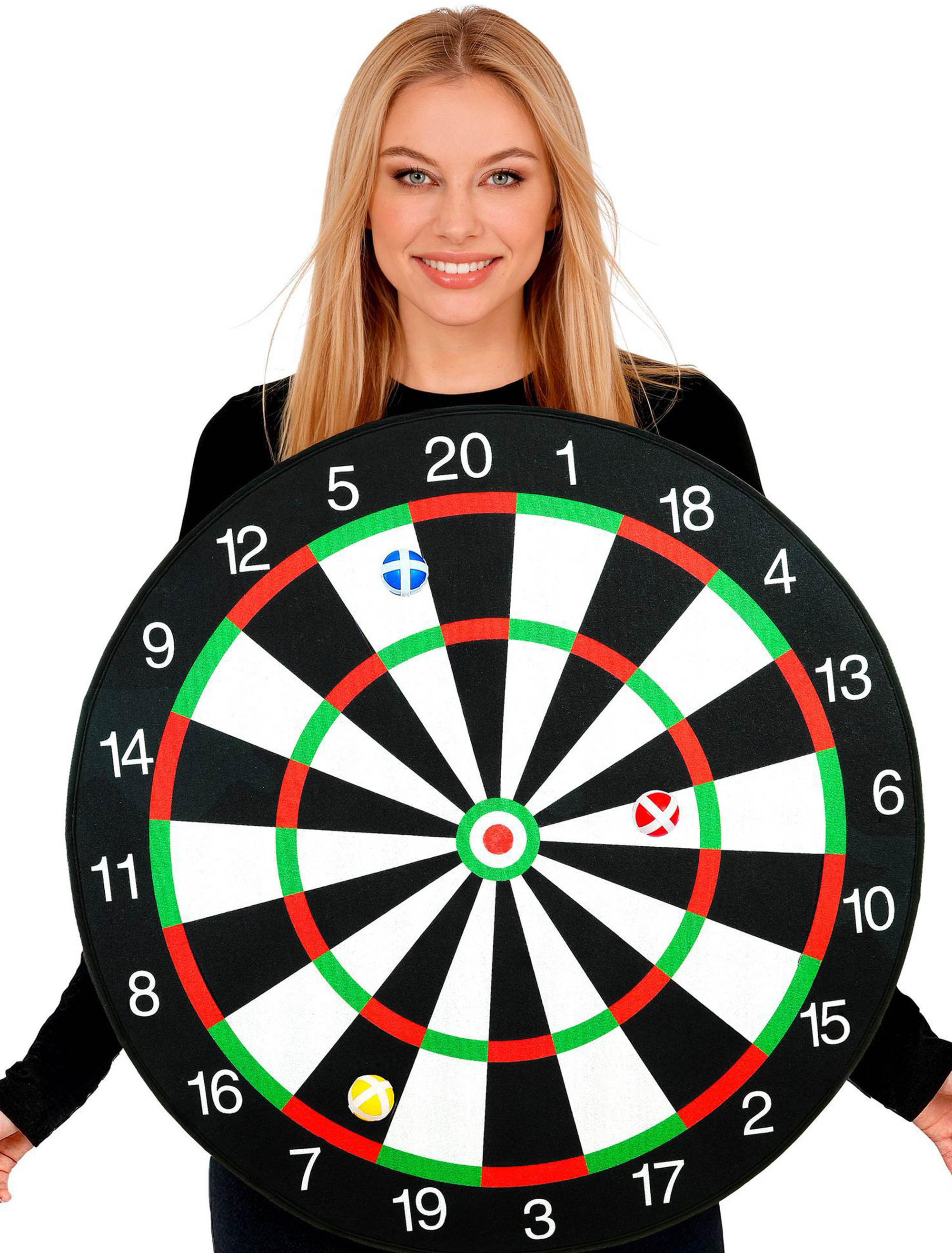Kostüm Dartscheibe 4-tlg. bunt one size