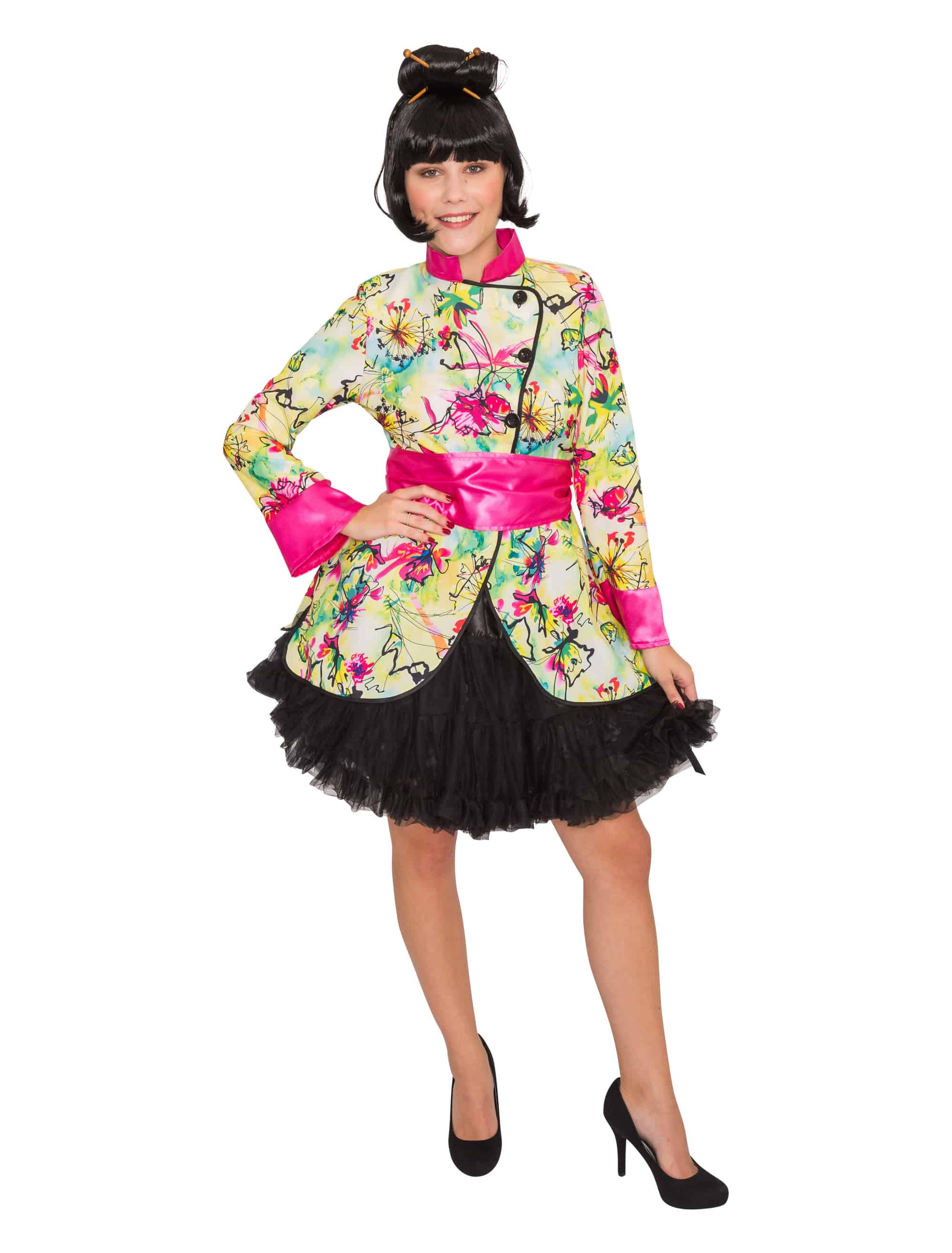 Jacke Lotusblume Damen 2-tlg. bunt S