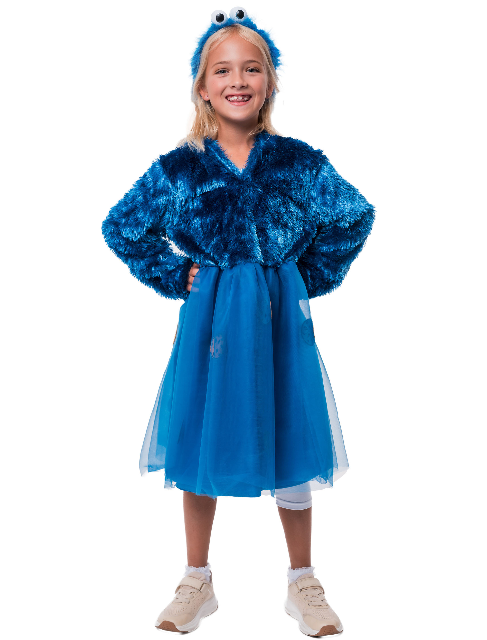 Kleid Krümelchen mit Kapuze Kinder blau 104/116