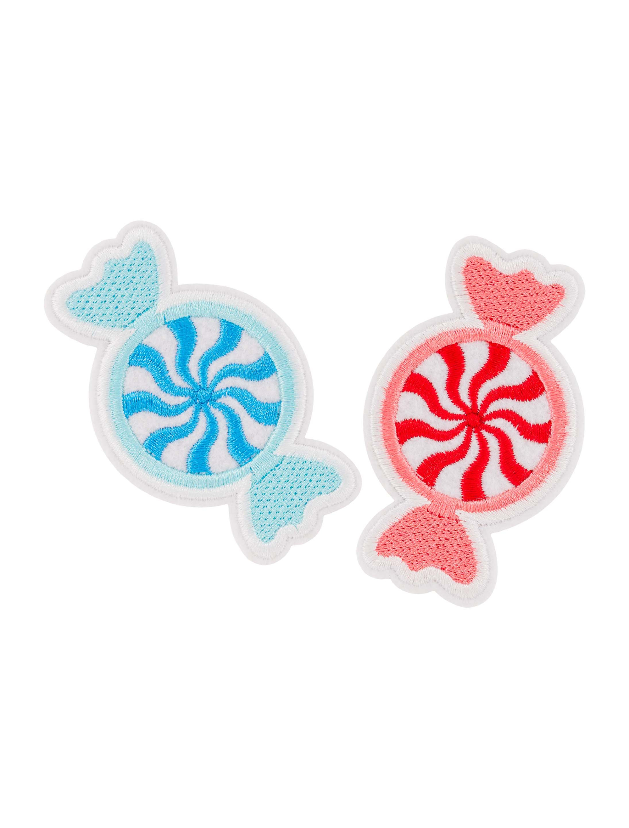 Bügelpatch Candy Bonbons  2 Stk. 7cm rot/blau