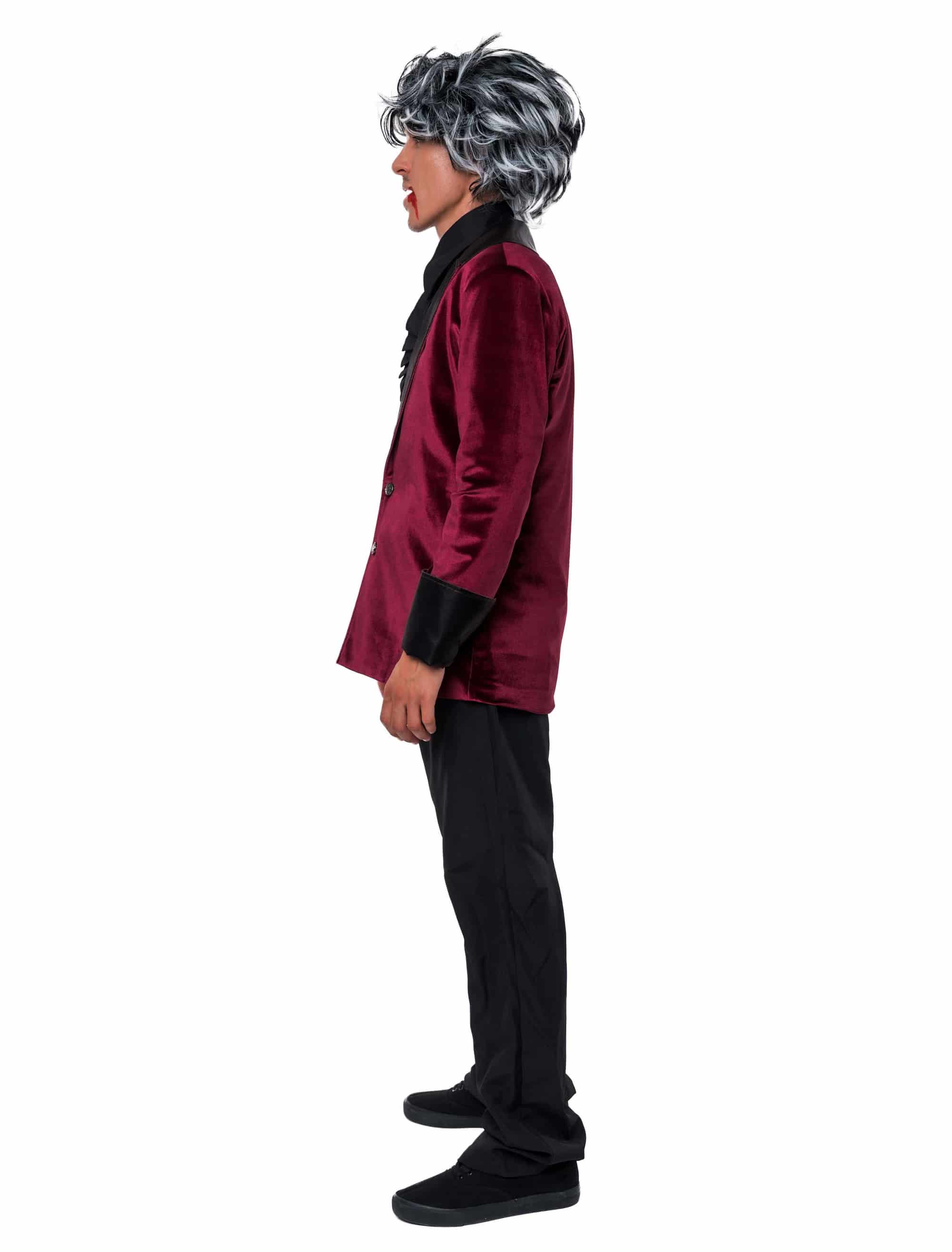 Jackett Samt Herren bordeaux S