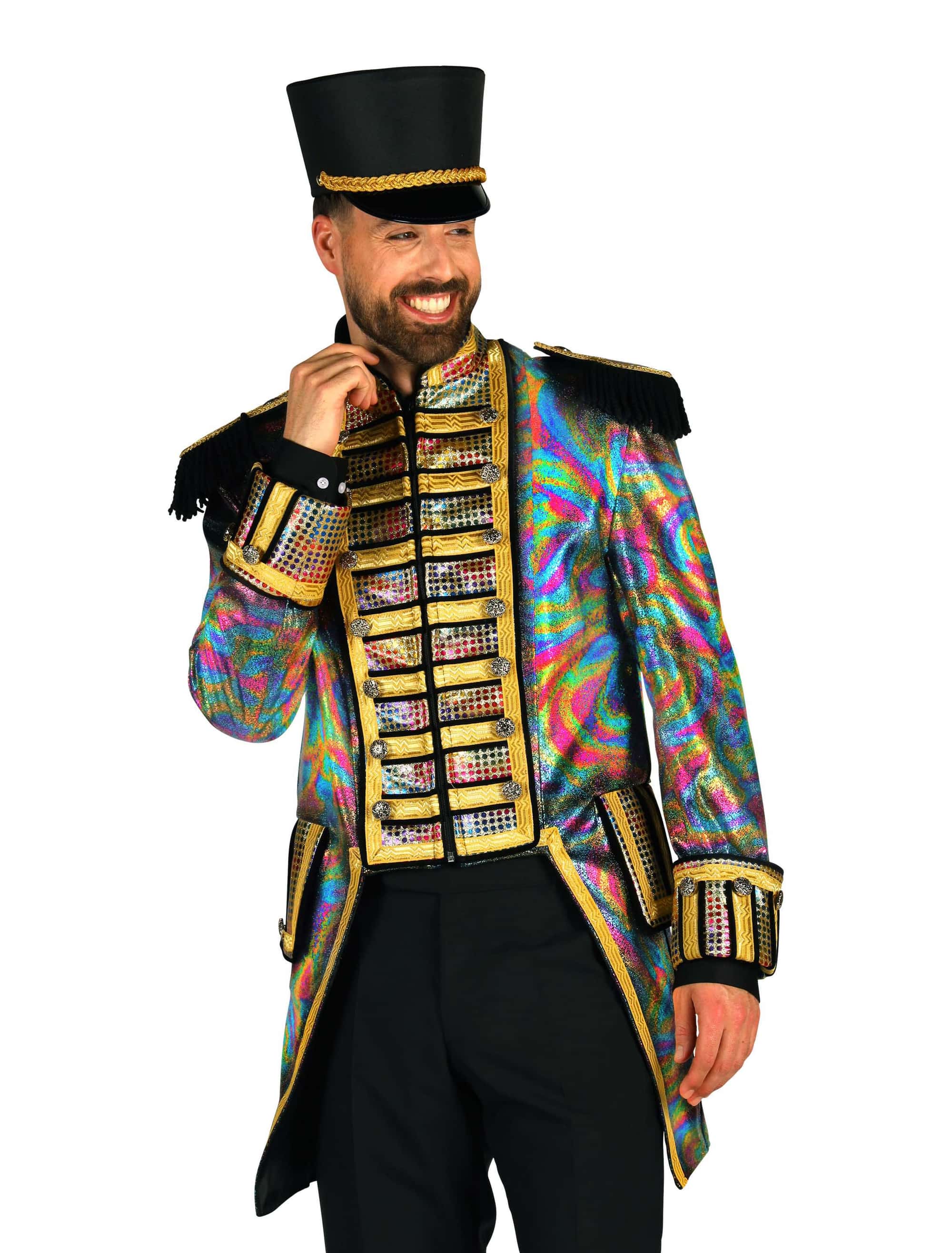 Jacke Zirkusdirektor metallic Herren bunt L