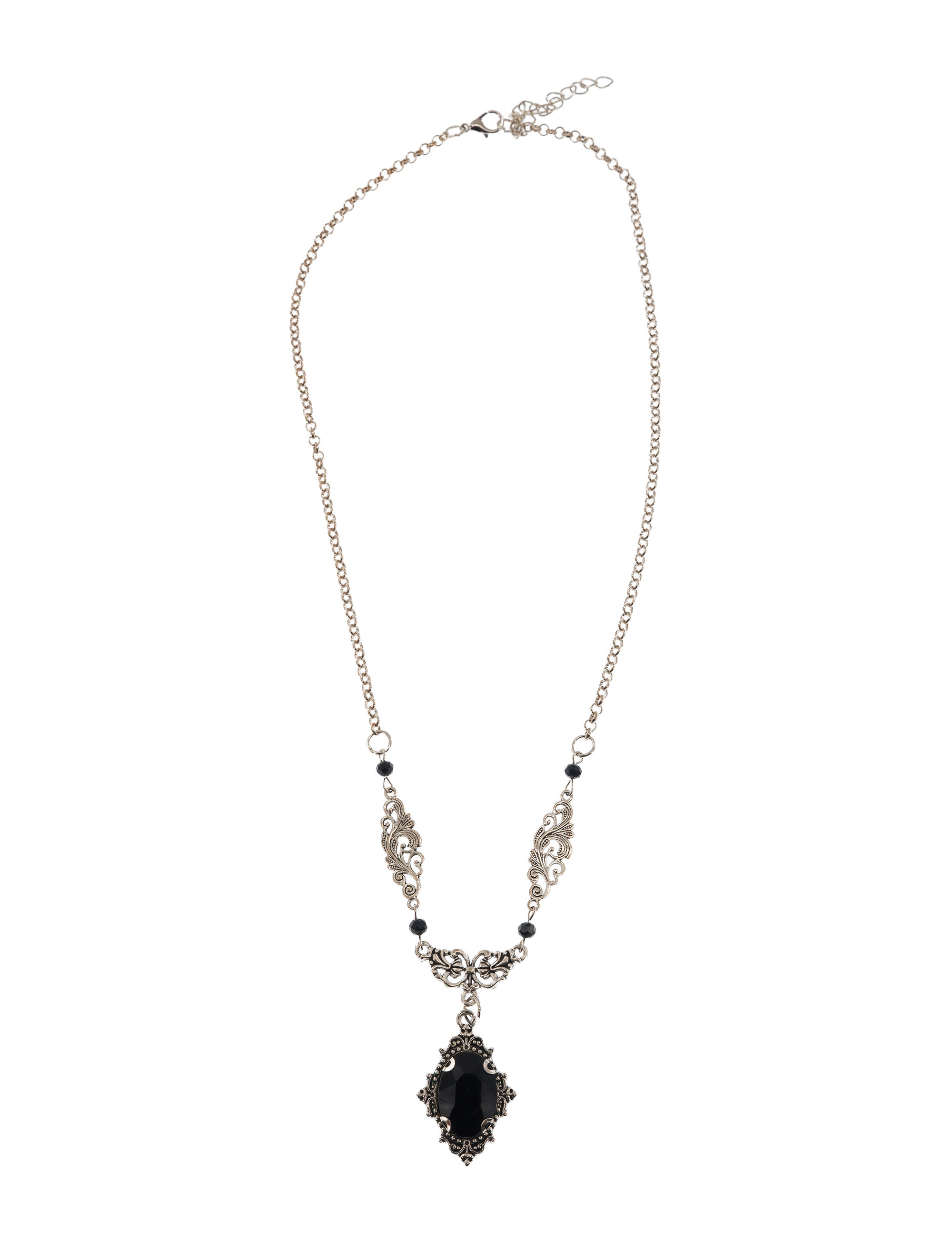 Halskette Gothic schwarz/silber
