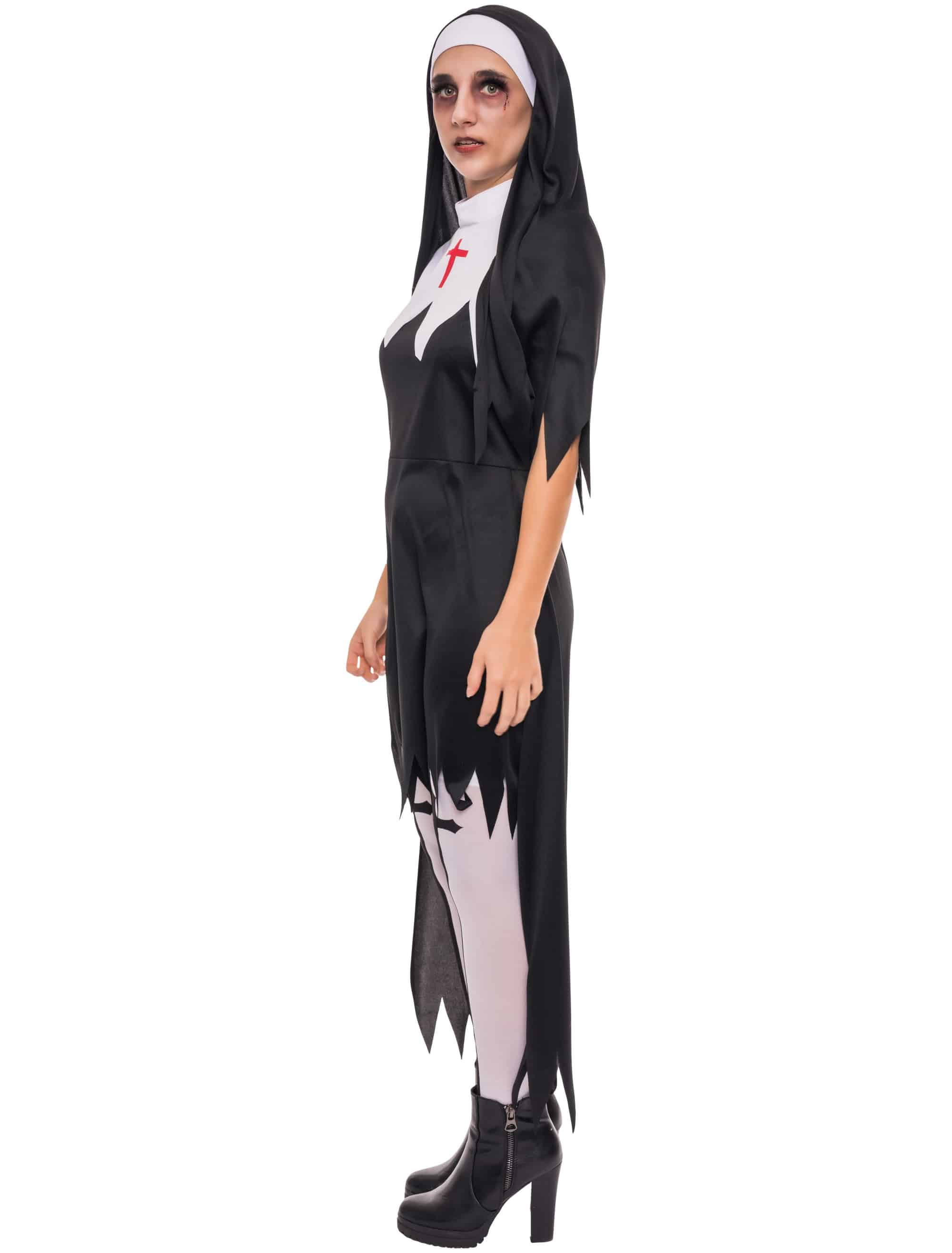 Kleid Nonne 2tlg. Damen schwarz S