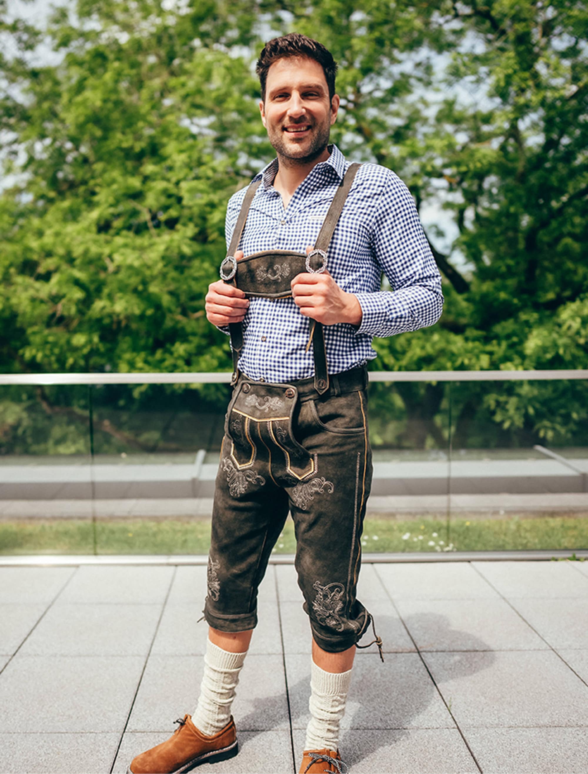 Trachtenhemd Marco Herren blau L