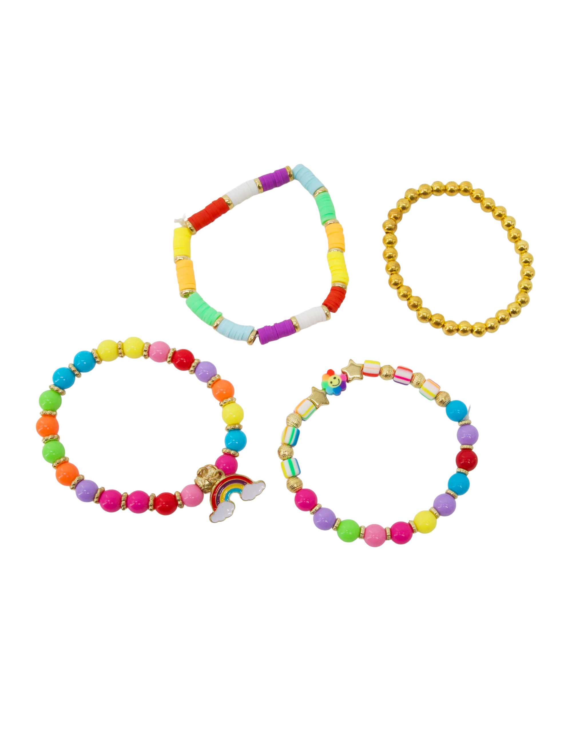 Armbandset Perlen Regenbogen bunt