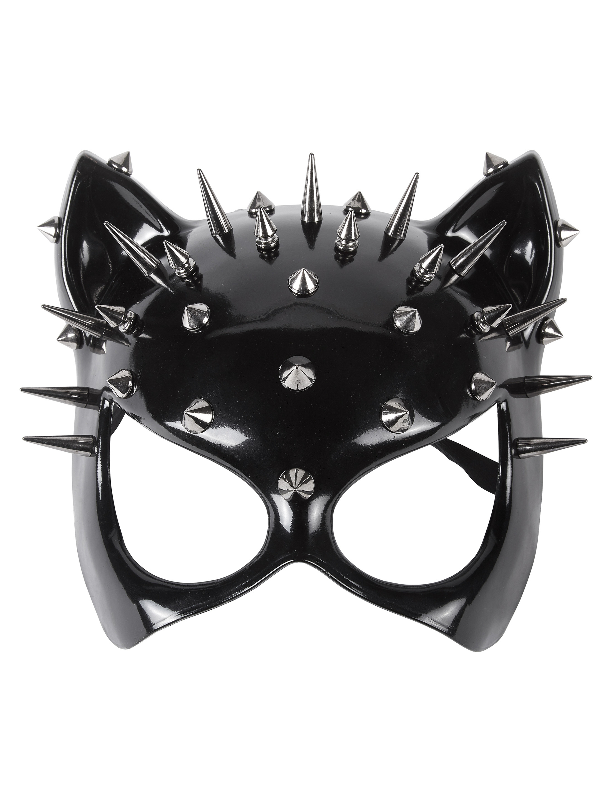Maske Katze mit Nieten schwarz