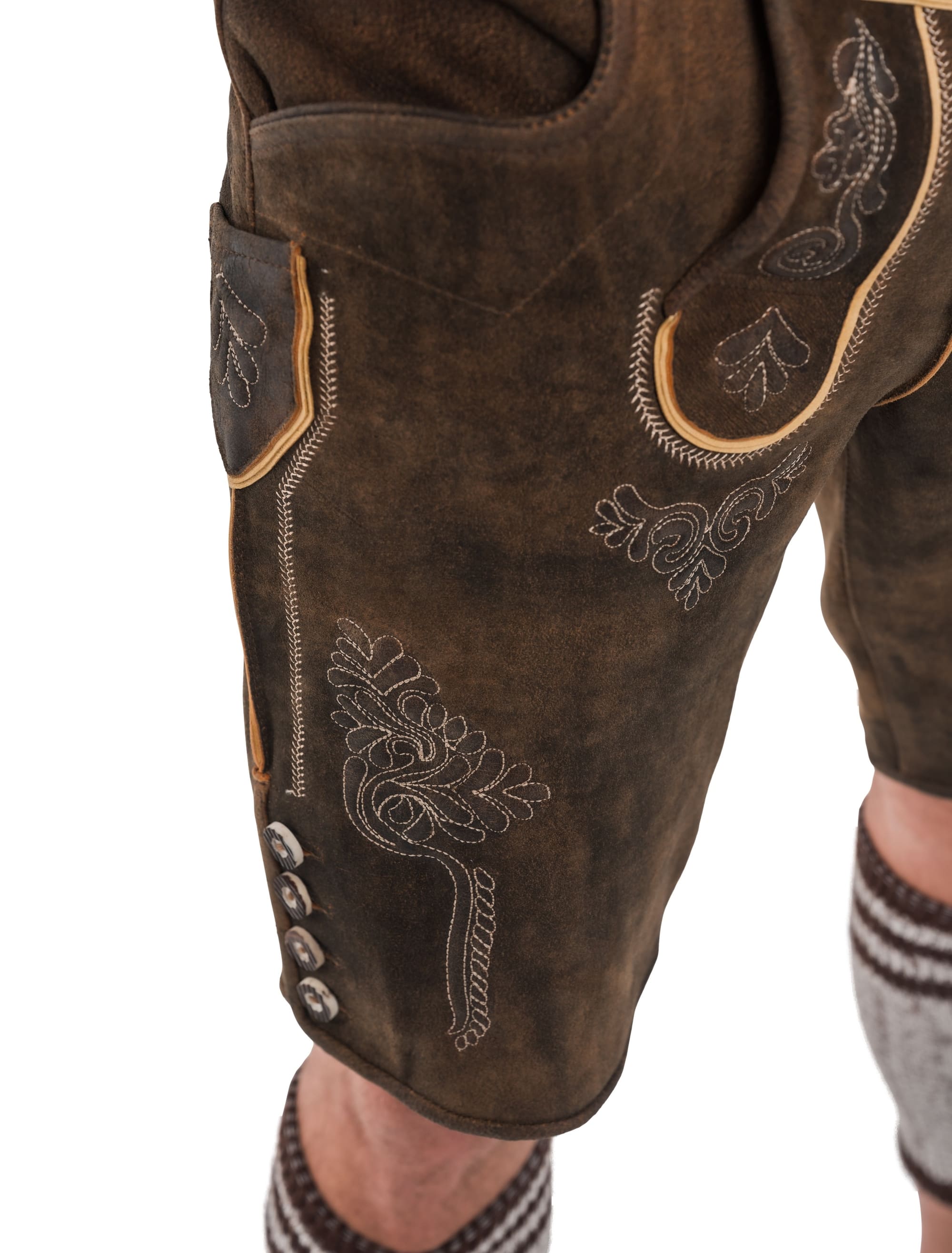 Lederhose Georg kurz Herren dunkelbraun 5XL