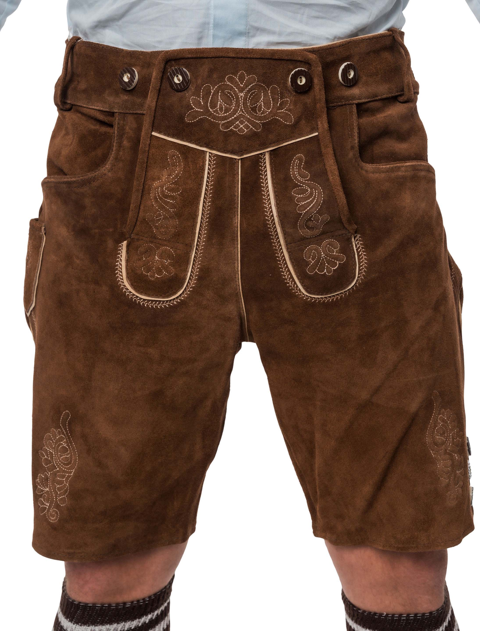 Lederhose Seppl kurz Herren dunkelbraun XL