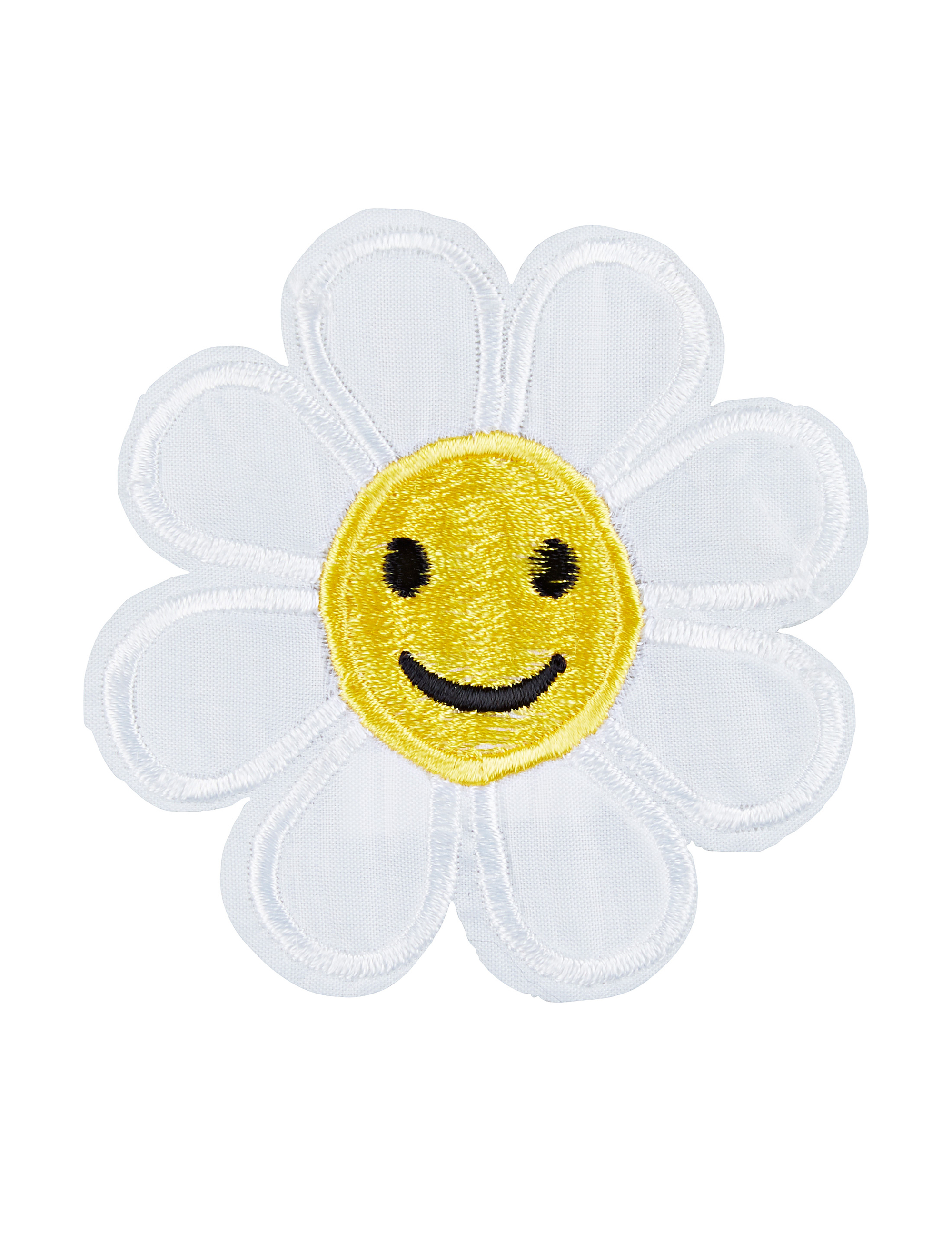 Aufnäher Blume weiß/gelb 2 Stk.