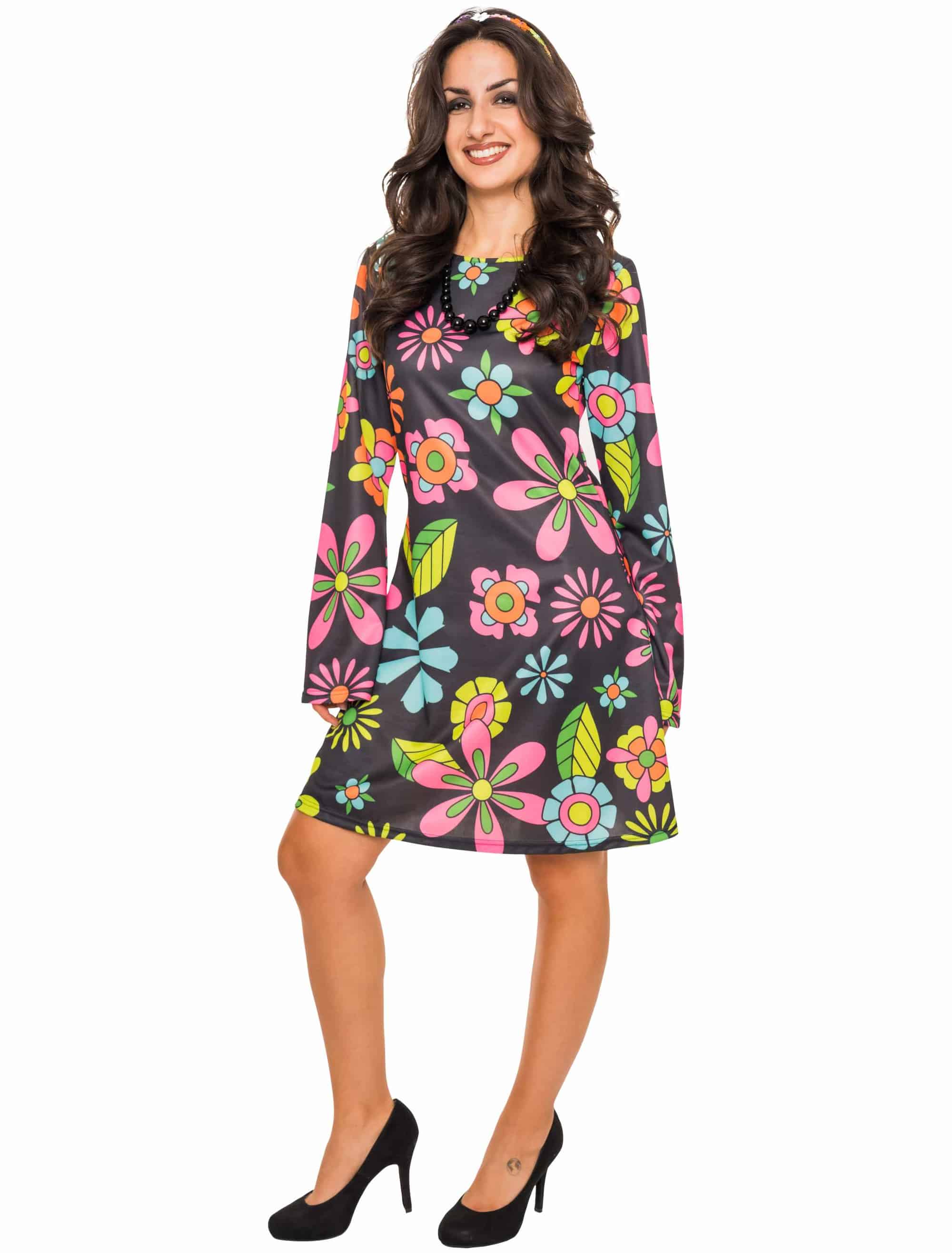 Kleid Flower Power Damen bunt 3XL