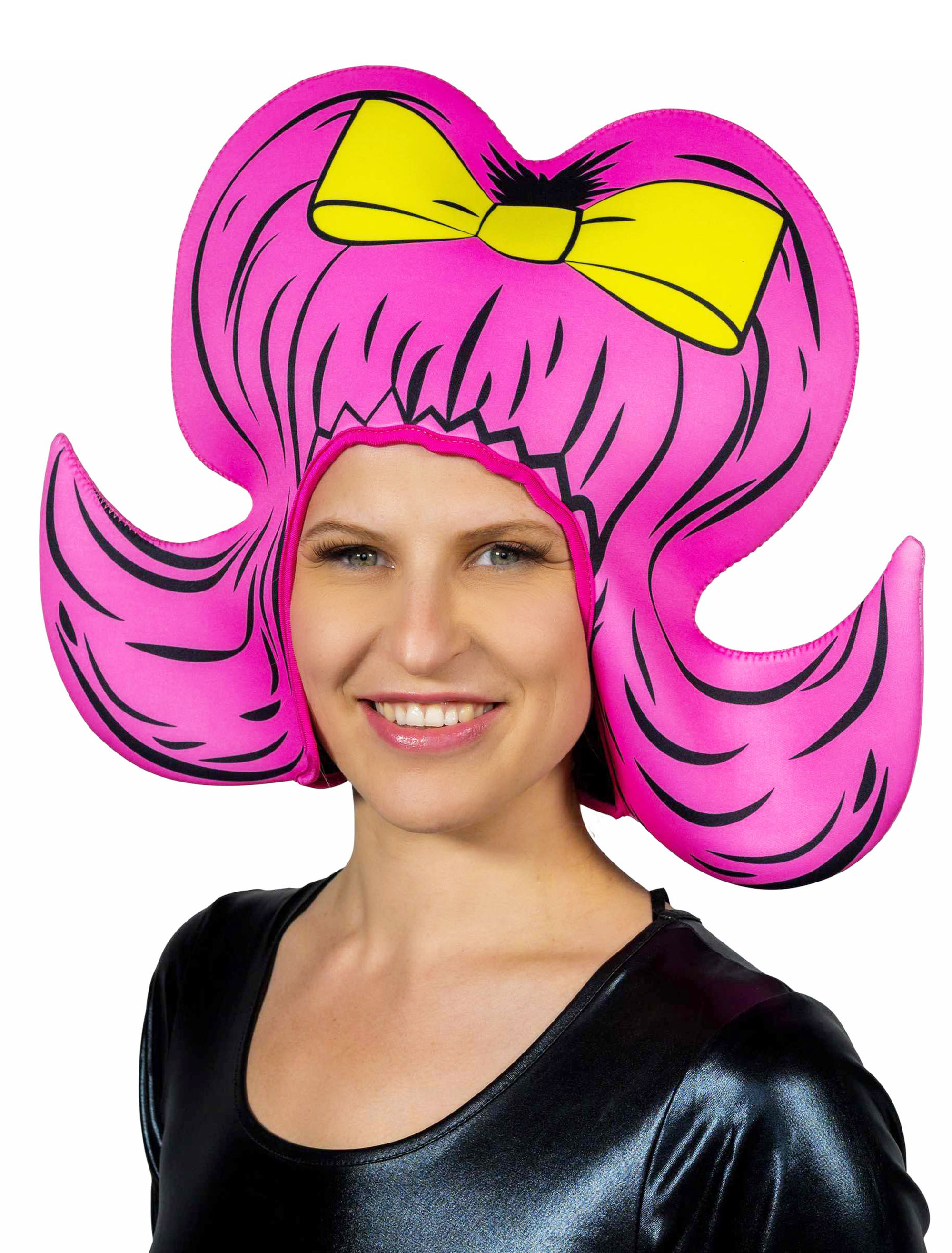 Perücke Comic Girl Schaumstoff rosa