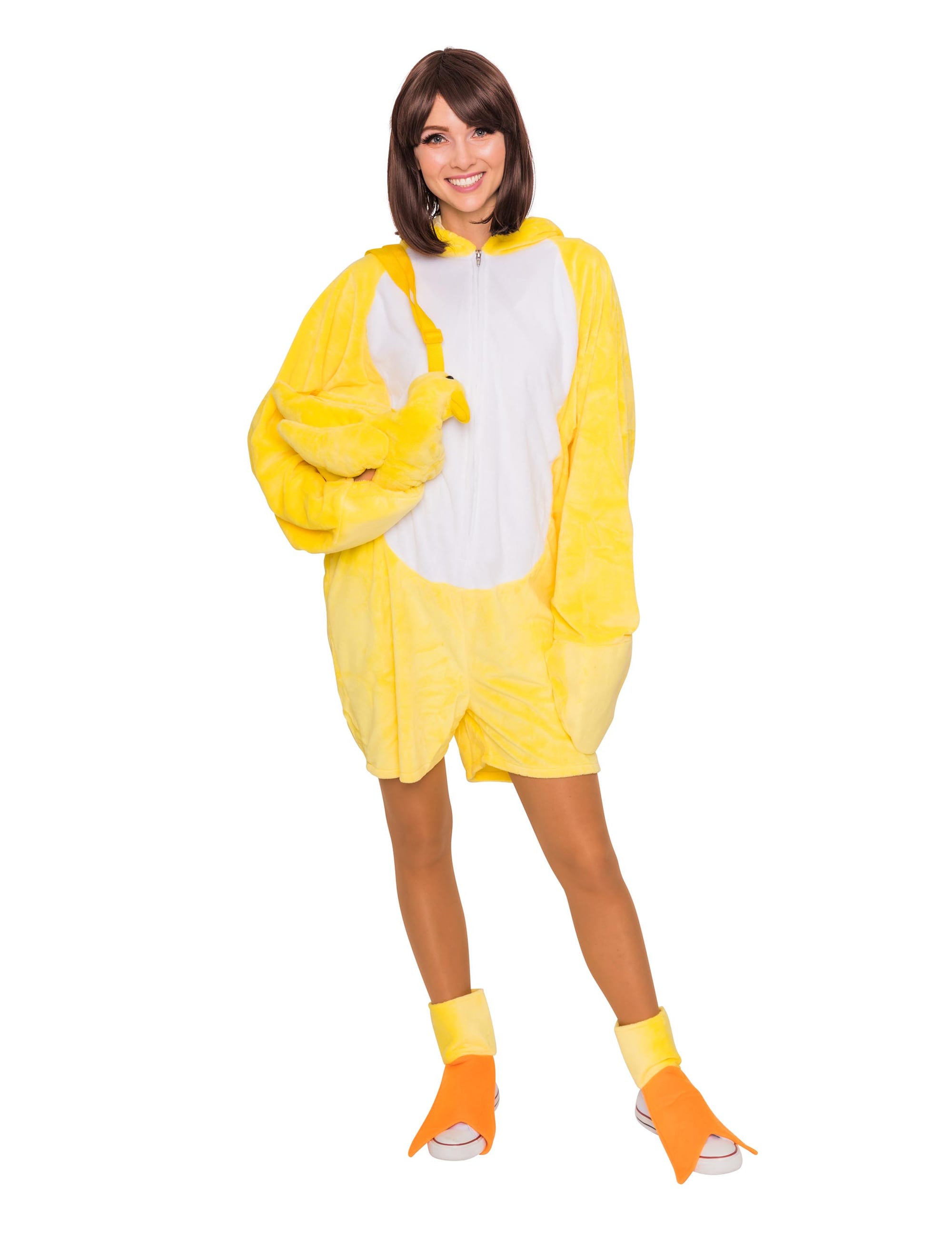 Overall Plüsch Ente Damen gelb 40-42