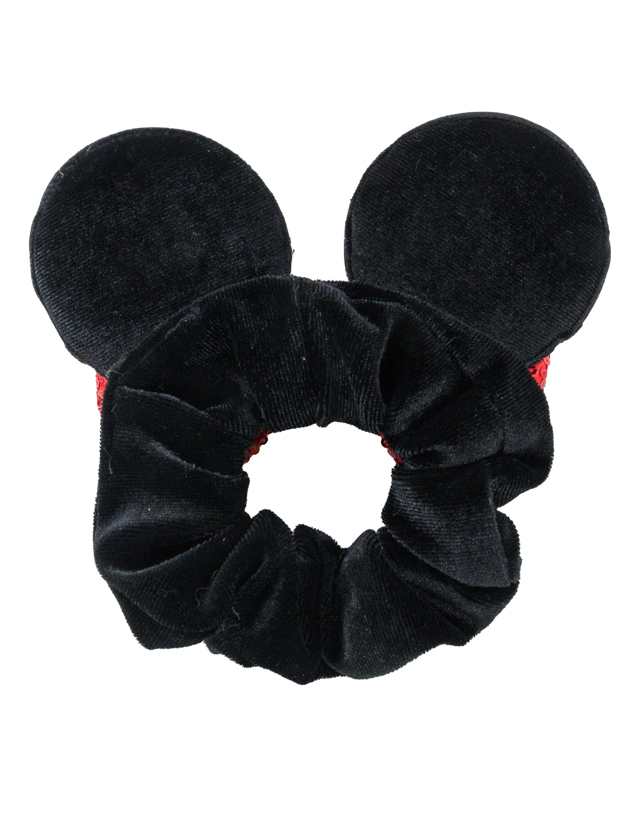 Haargummi Maus mit Schleife schwarz/weiß/rot