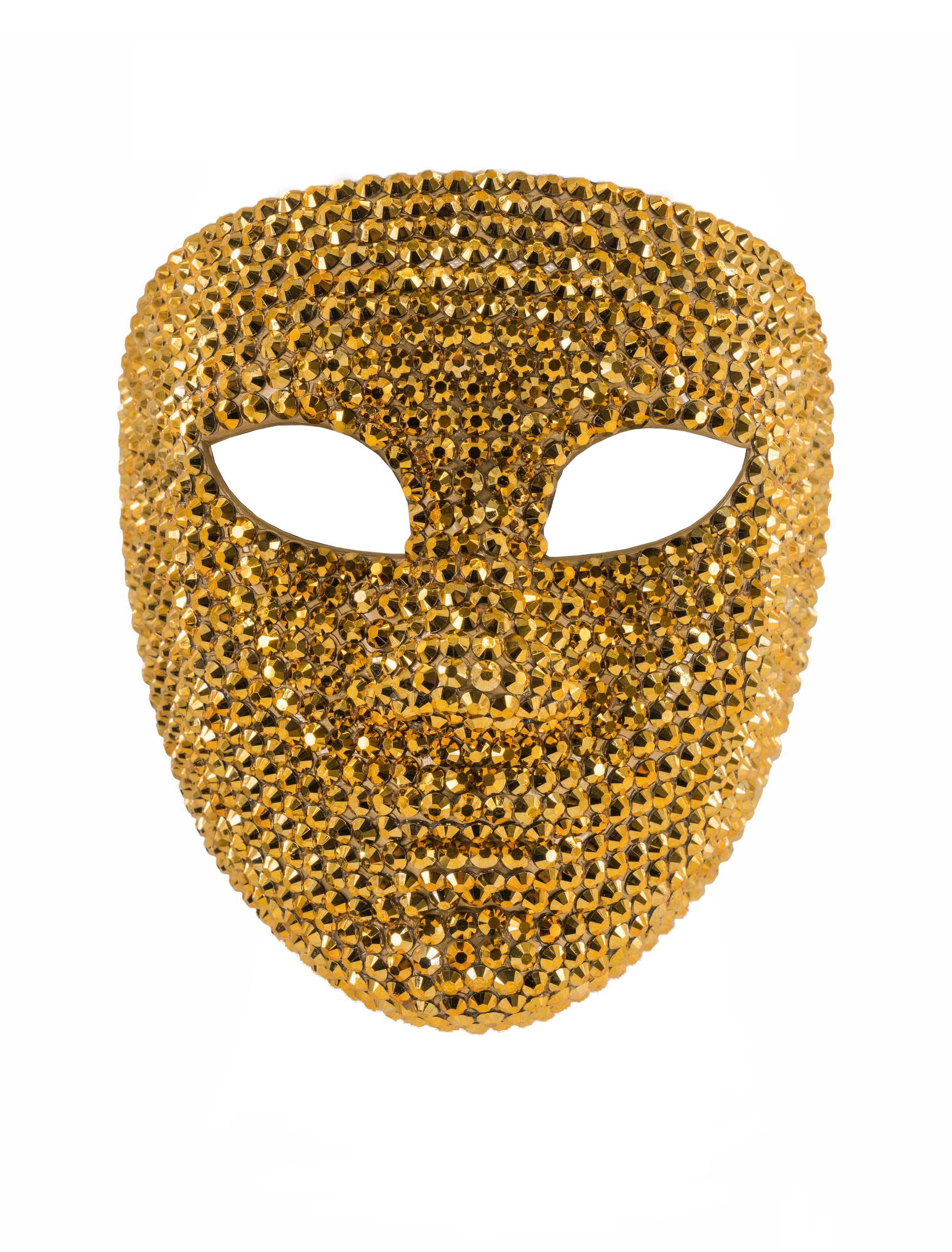Maske Strass gold
