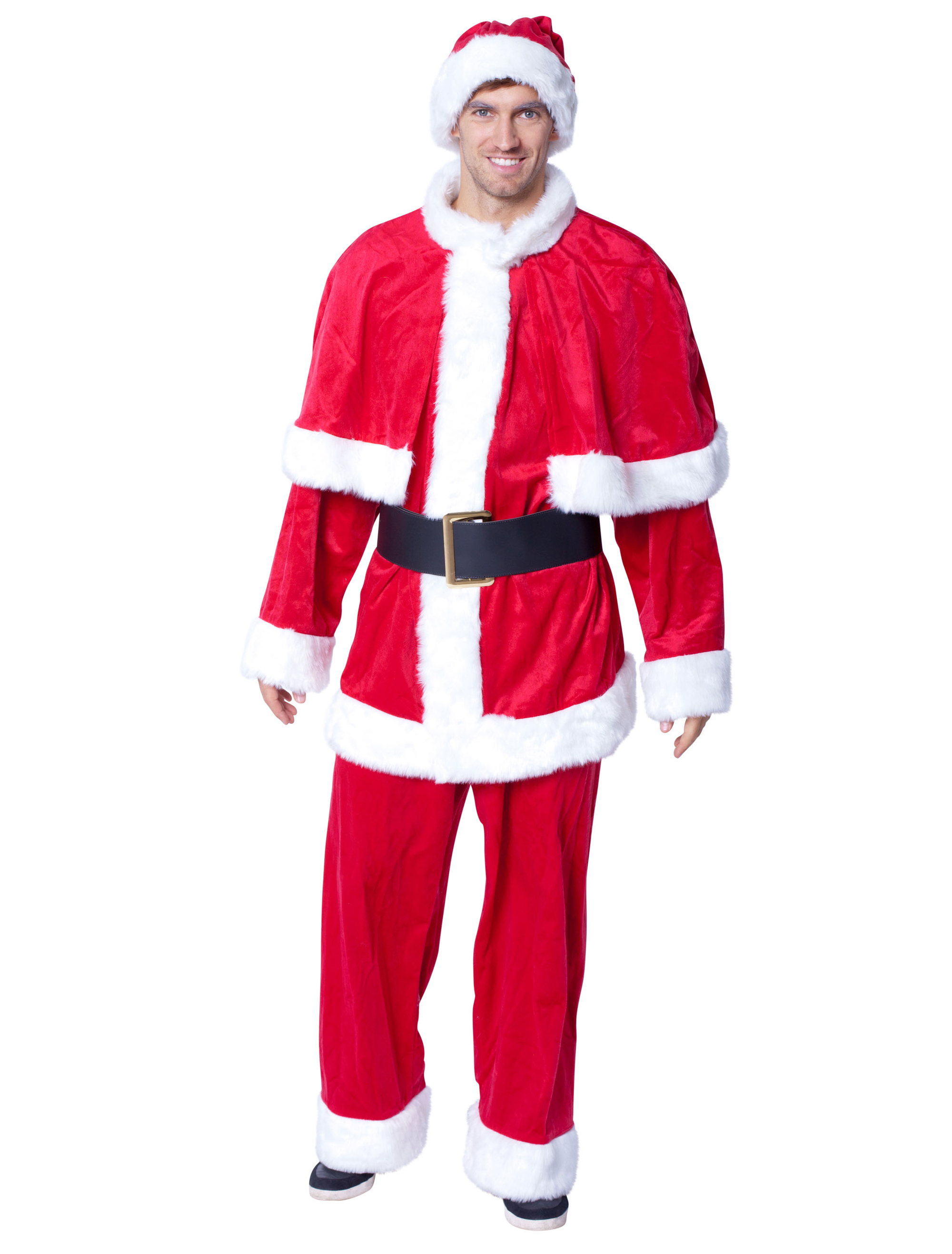 Weihnachtsmann Anzug Samt 4-tlg. Herren rot/weiß 52-54