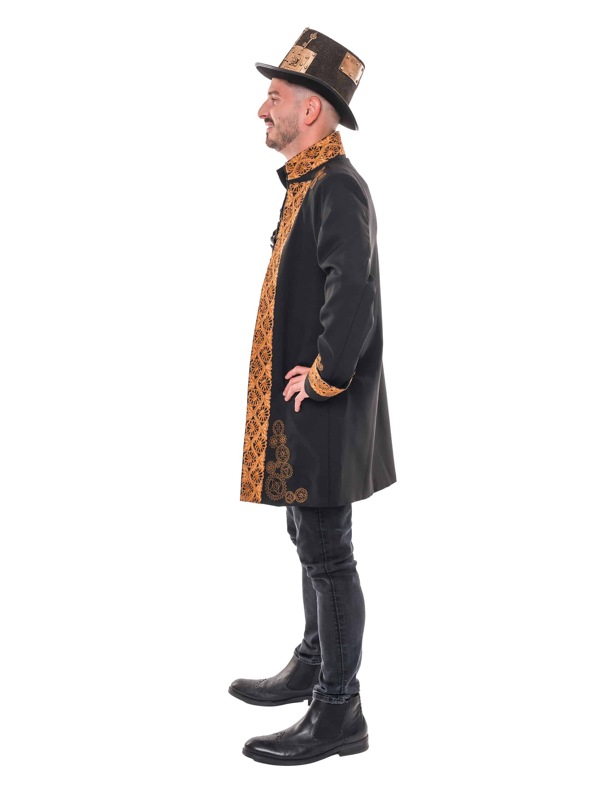 Mantel Steampunk Herren schwarz S/M