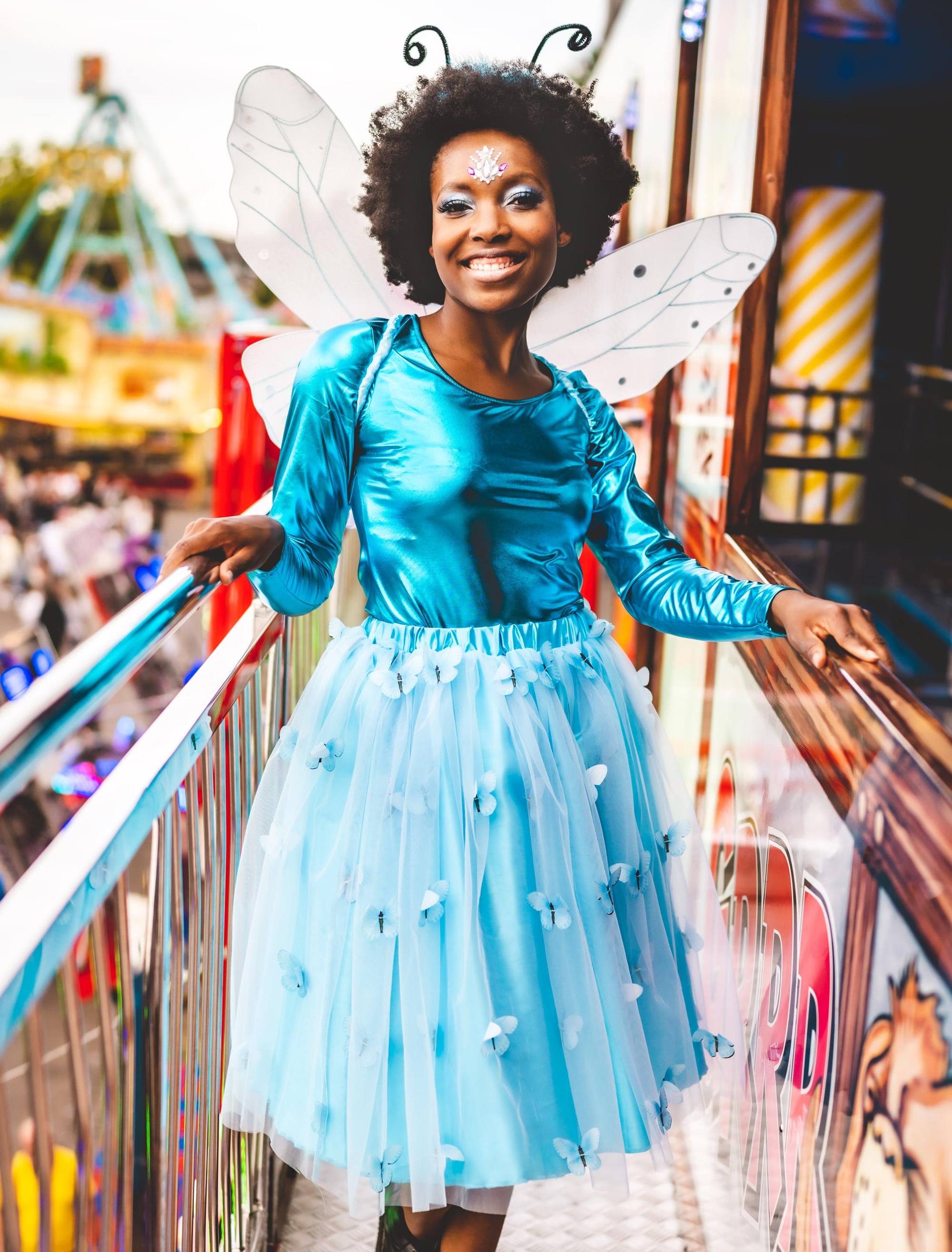 Petticoat mit Schmetterlingen blau one size