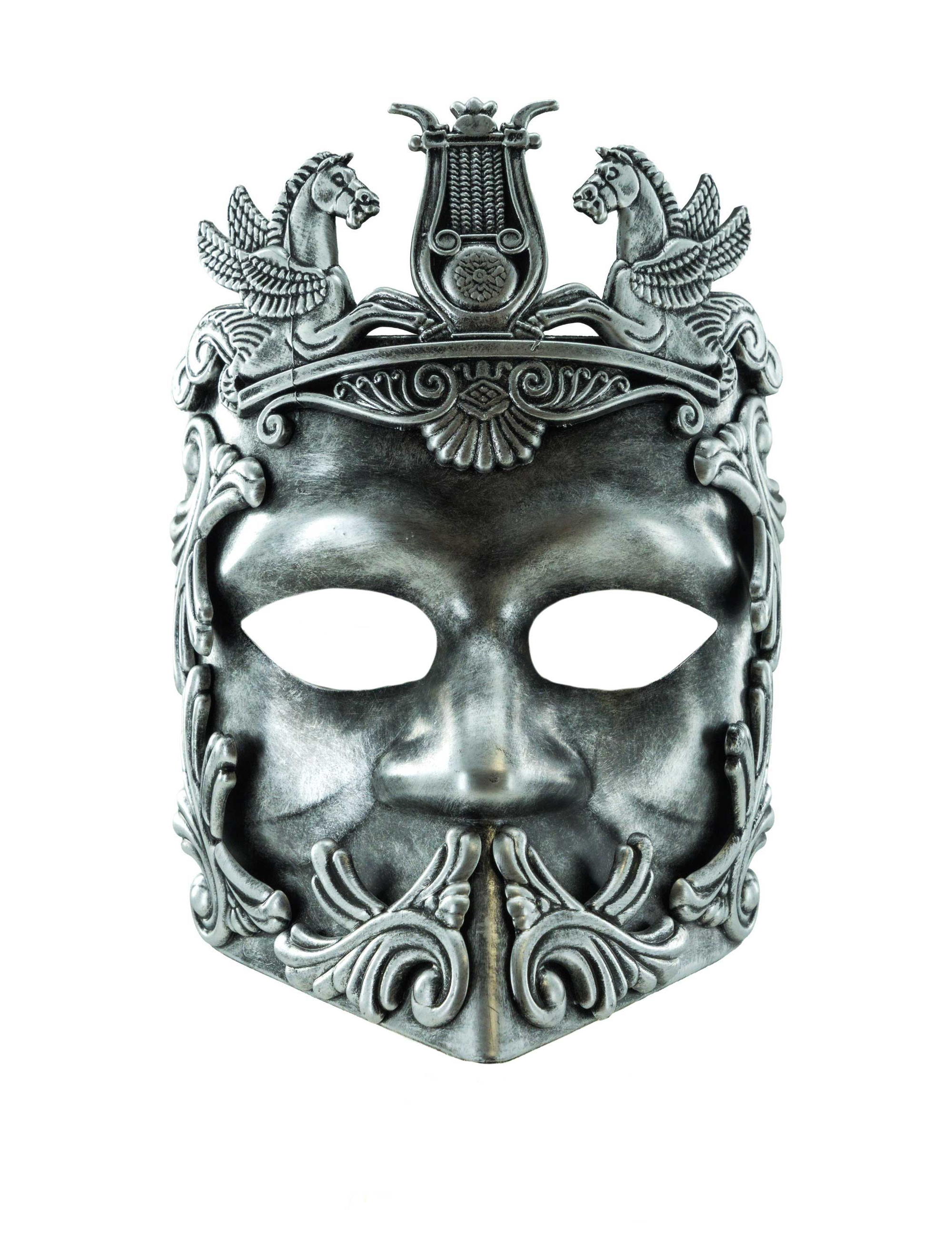 Maske Krieger grau