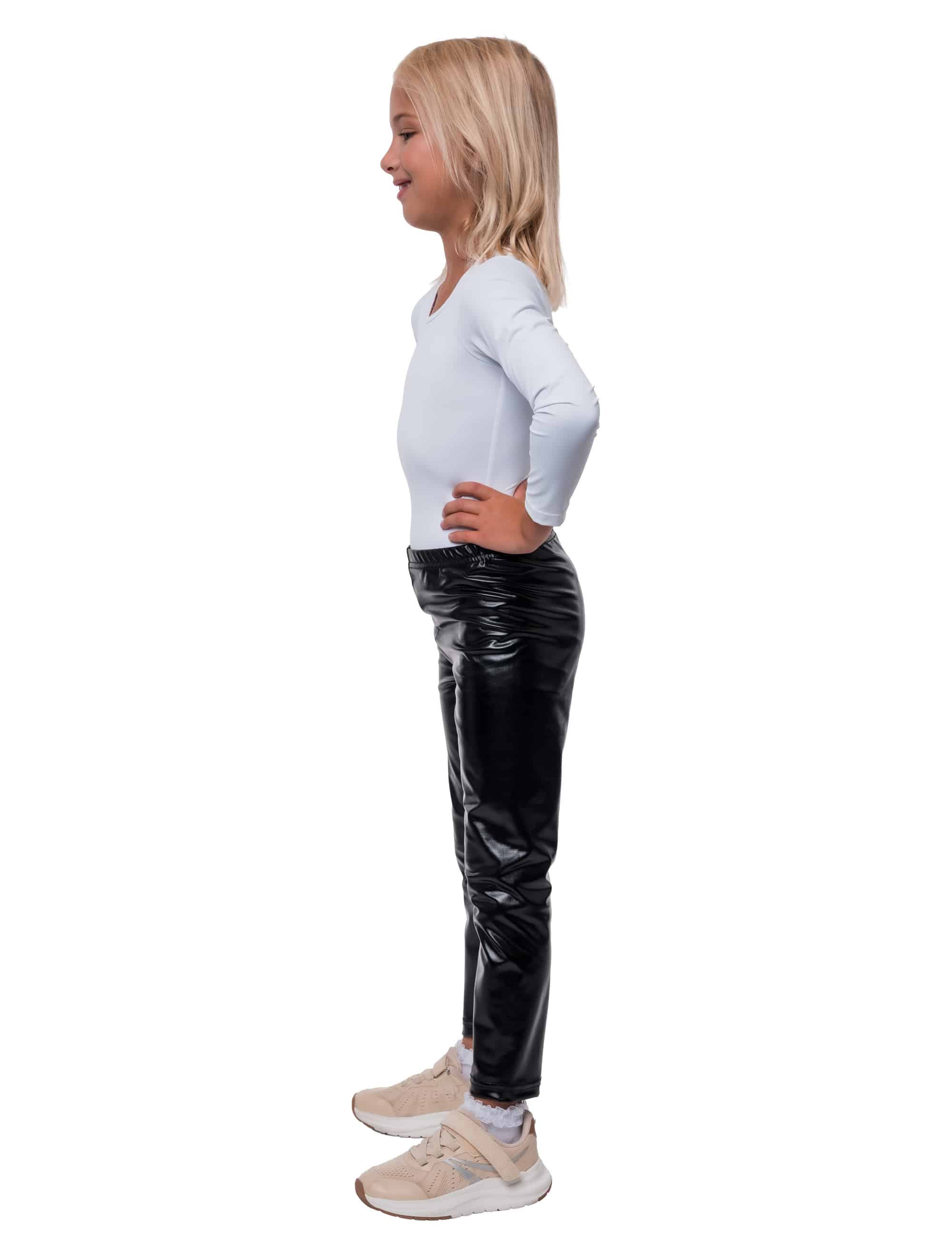 Leggings Metallic Kinder schwarz 116