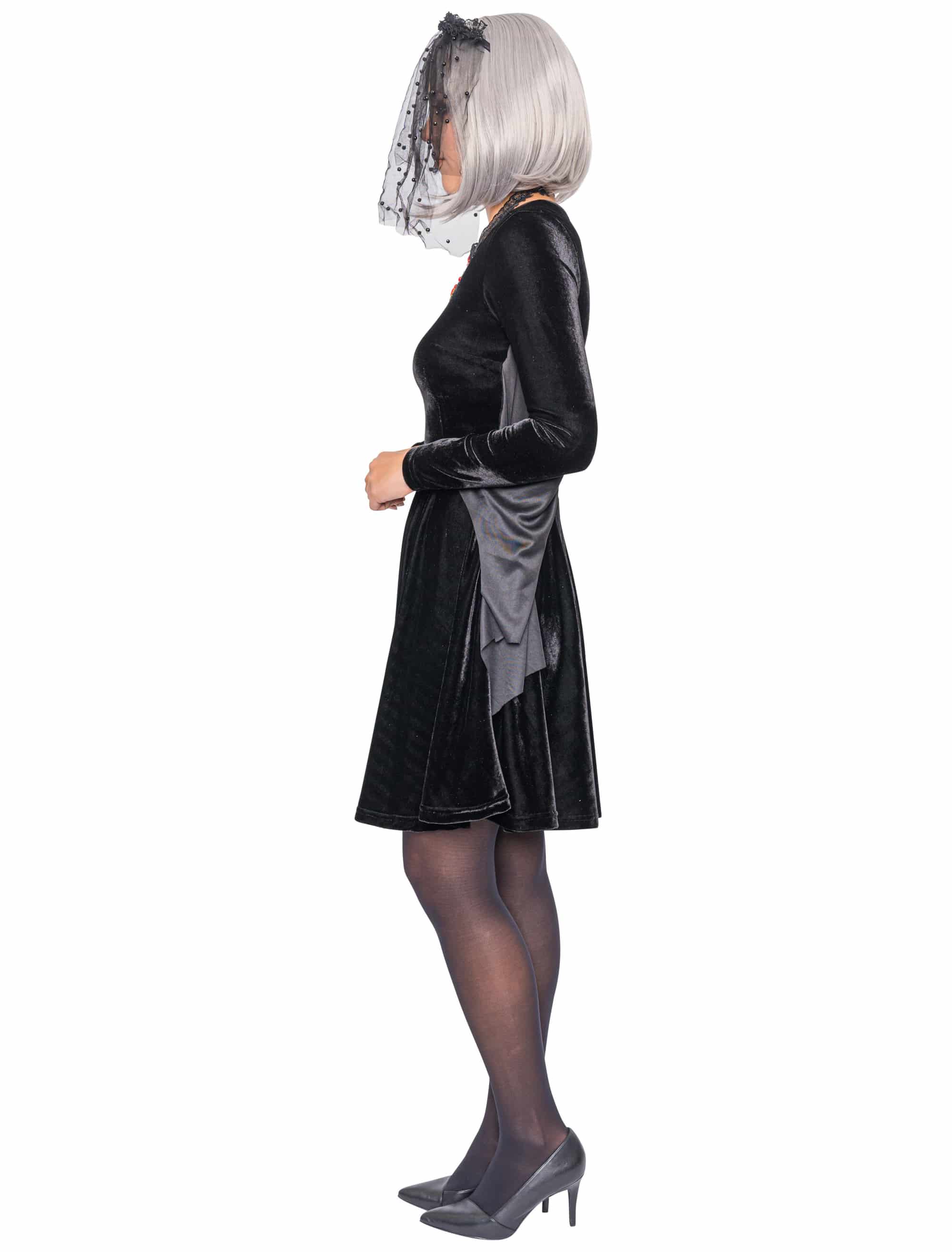 Kleid Fledermausärmel Damen schwarz M