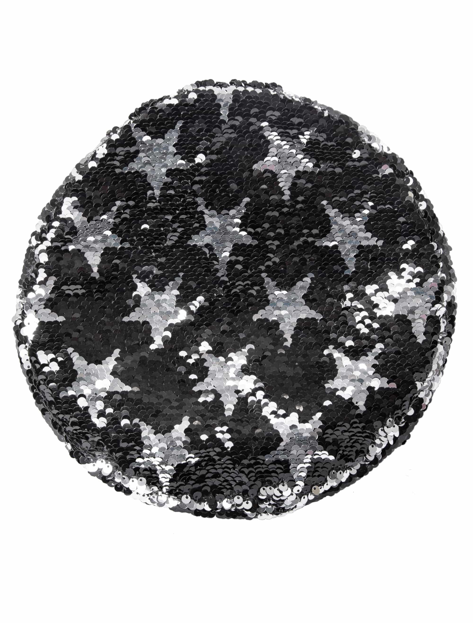 Paillettenhut mit silbernen Sternen Damen schwarz/silber one size