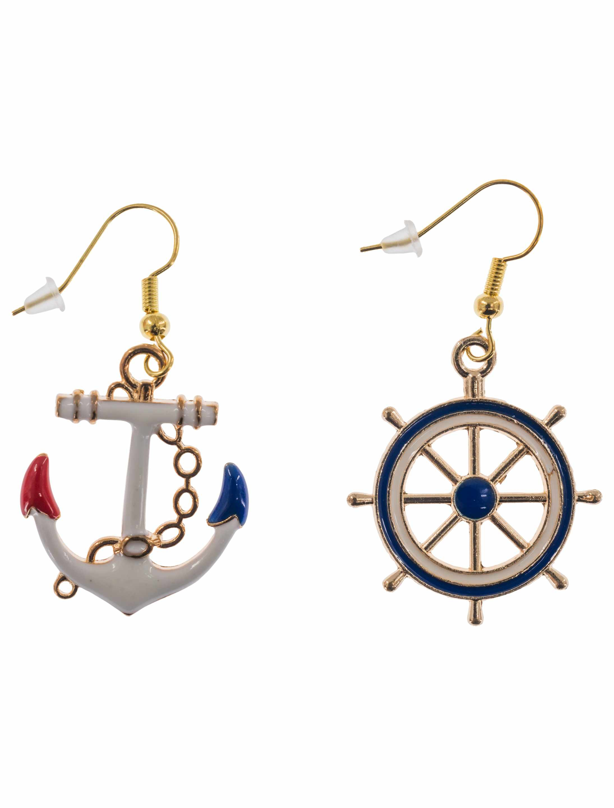 Ohrringe Anker/Steuerrad blau/gold
