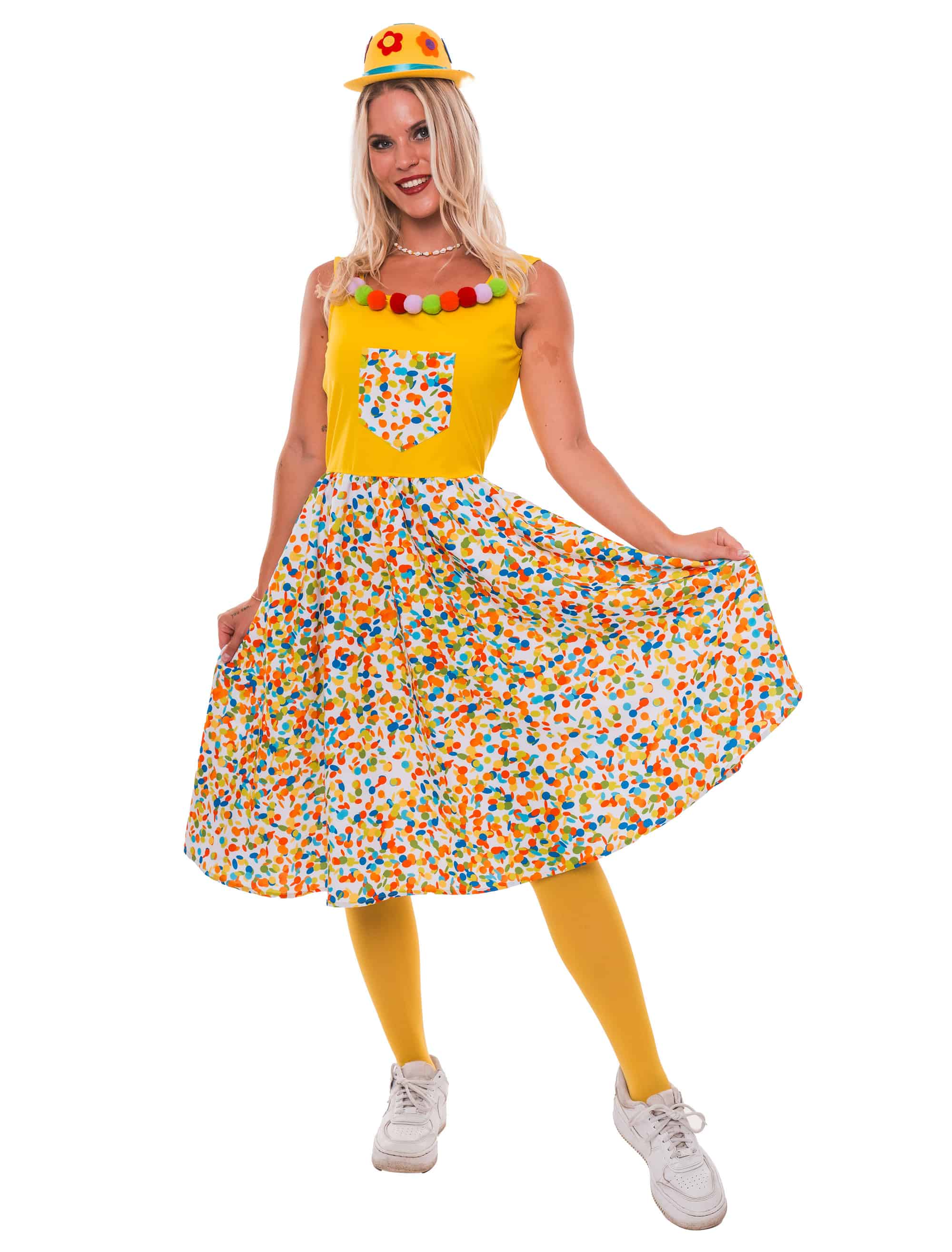 Kleid Konfetti Damen bunt 2XL/3XL