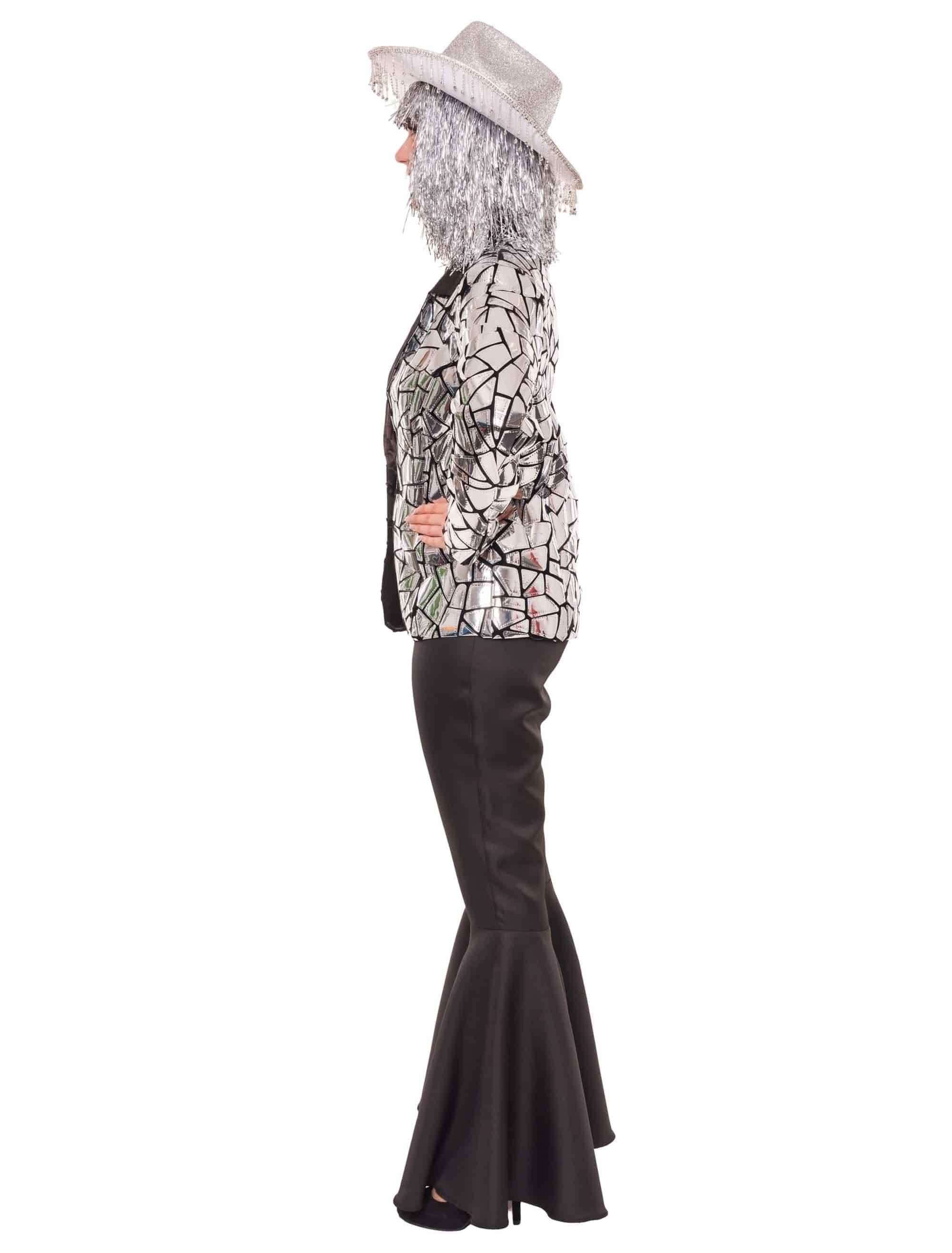 Blazer mit Spiegelmosaik Damen silber 5XL
