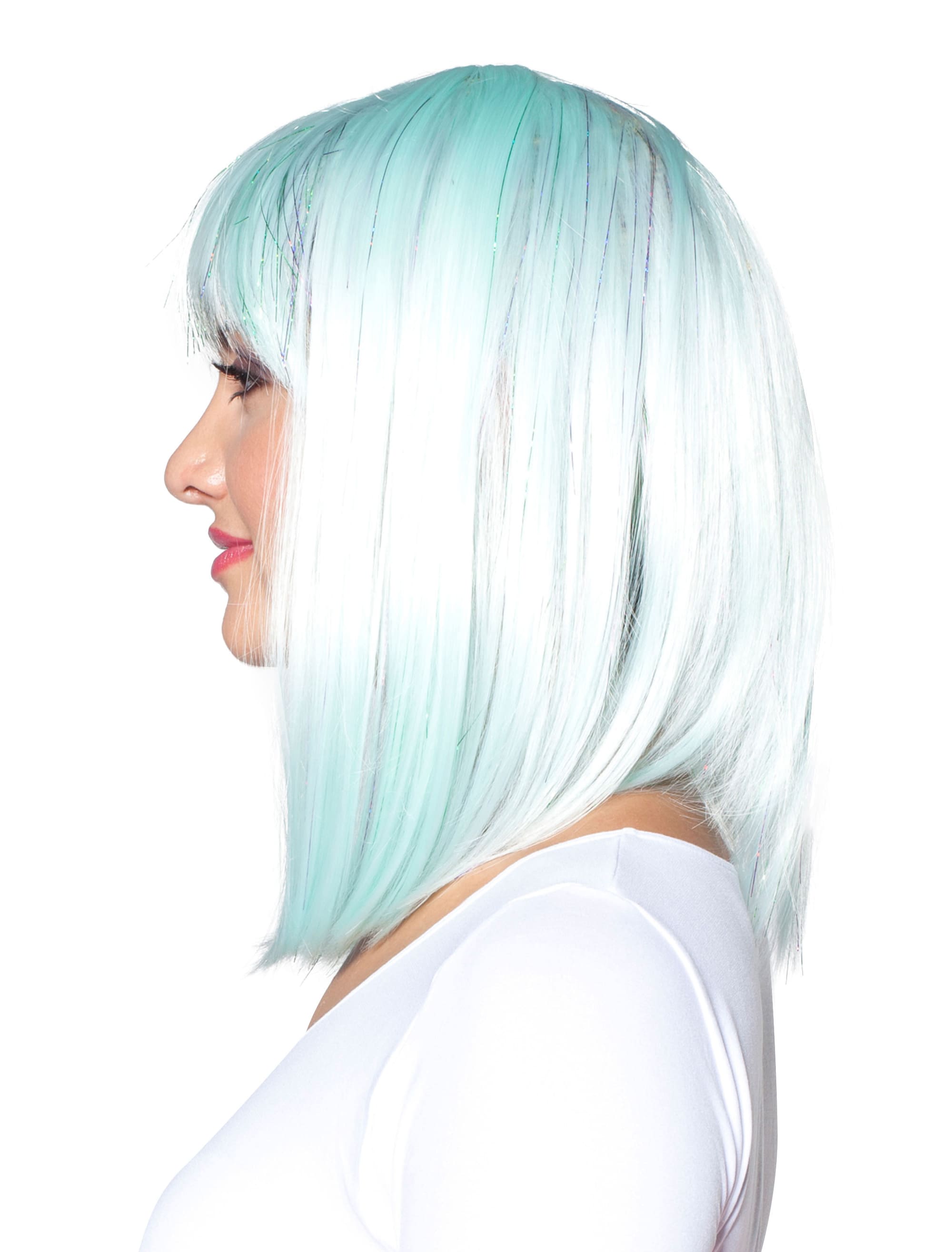 Perücke long Bob mit Pony mint one size