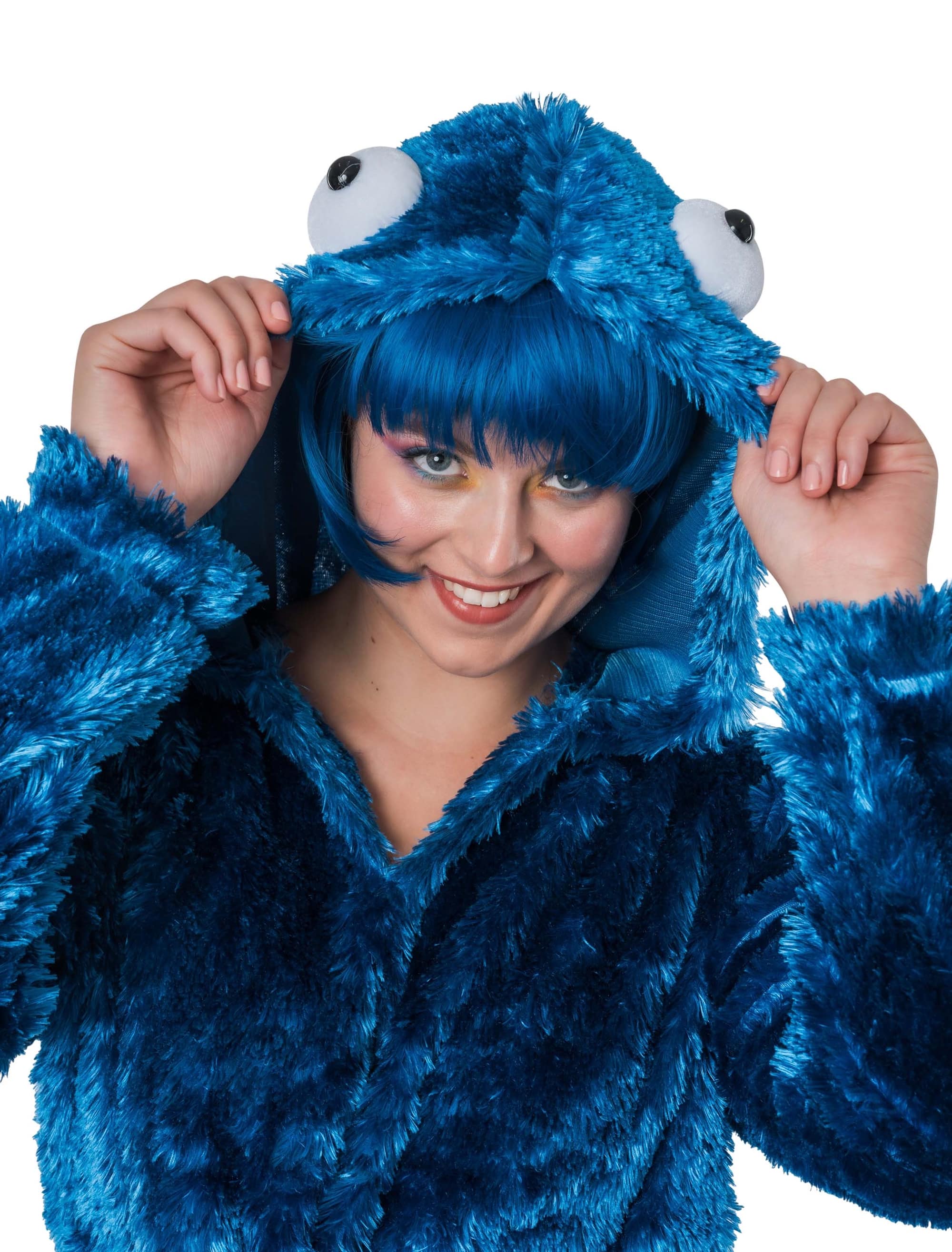 Kleid Krümelchen mit Kapuze Damen blau 2XL/3XL