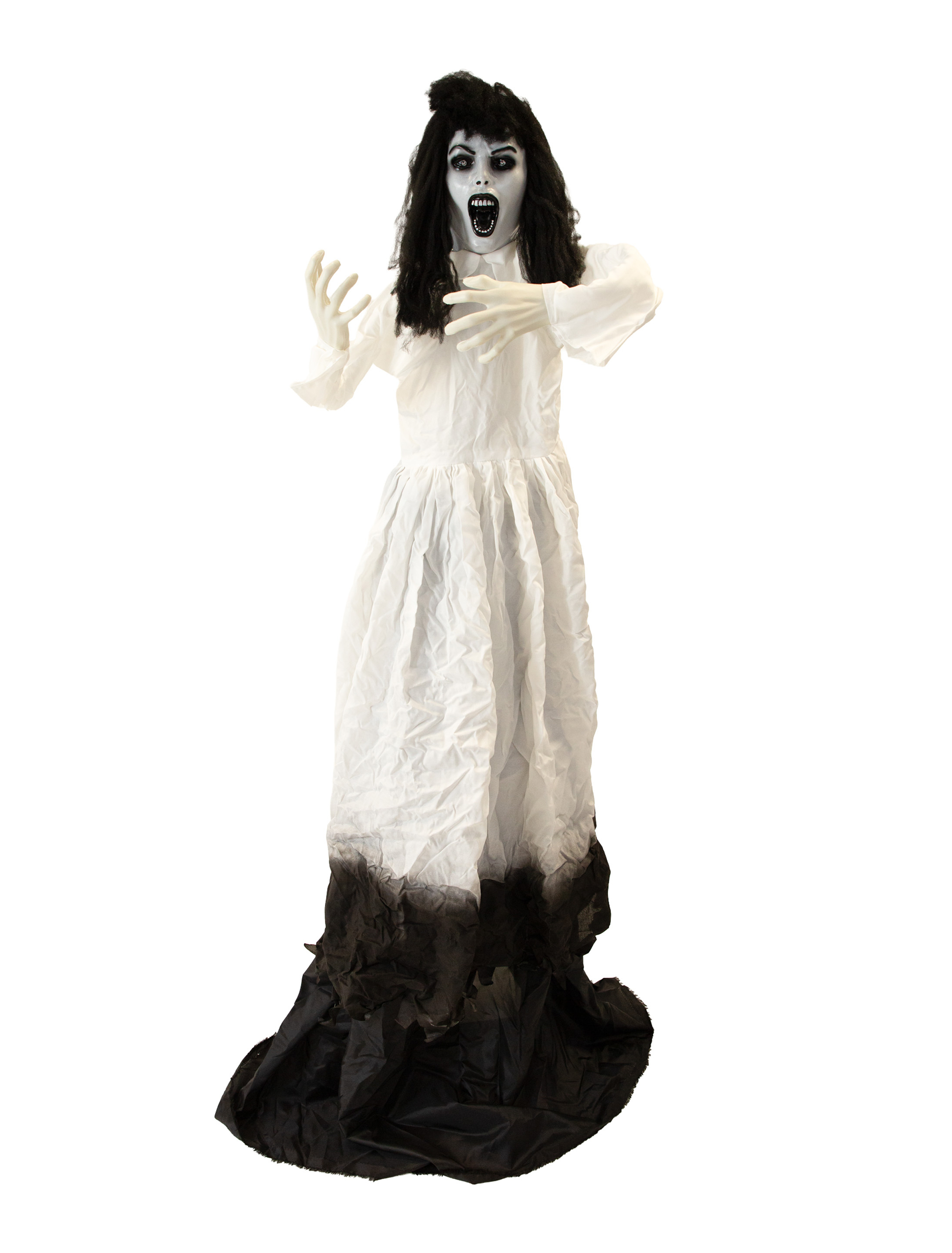 Figur Mädchen mit Funktion 180cm weiß/schwarz