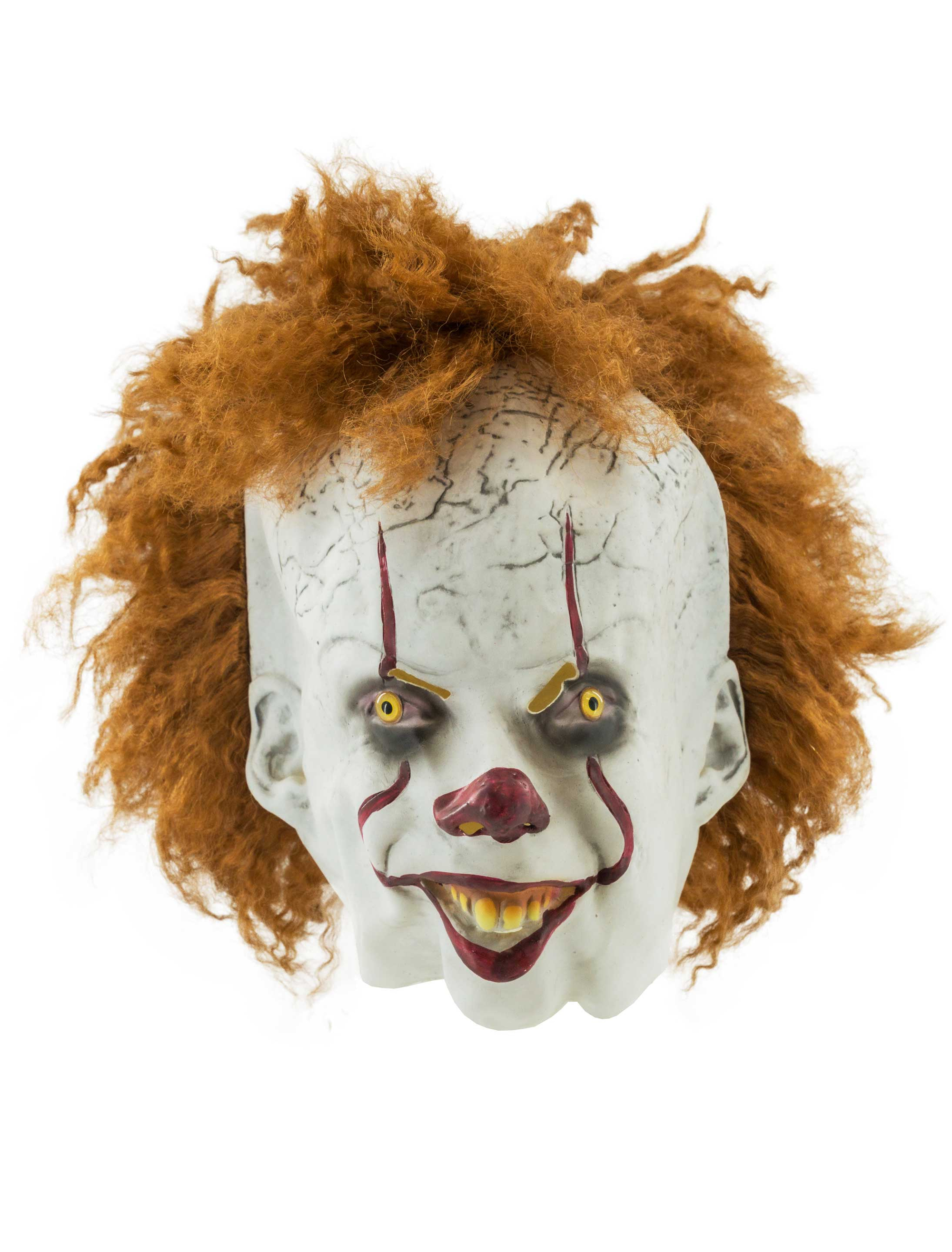 Latexmaske Horrorclown weiß