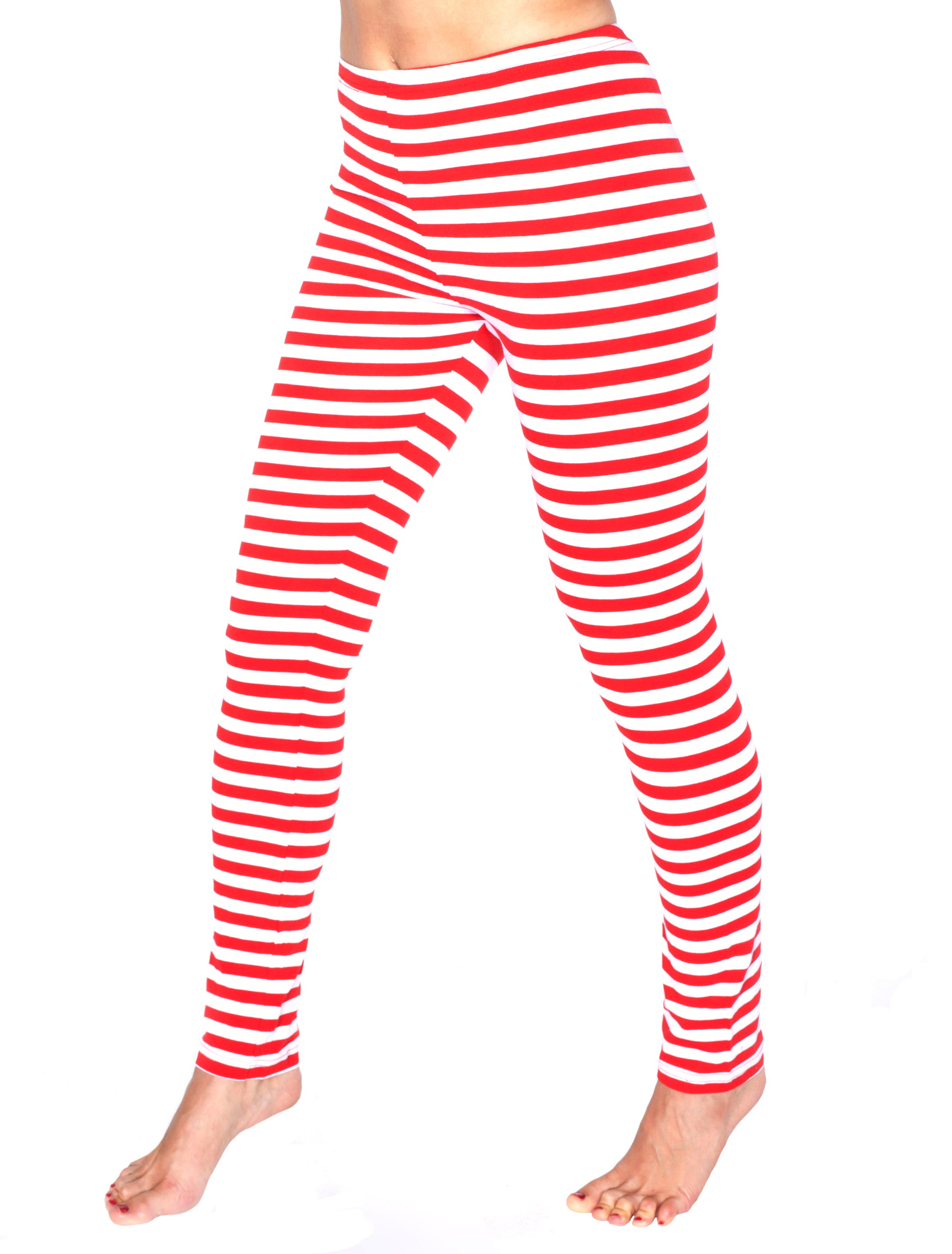 Leggings Damen rot/weiß 2XL