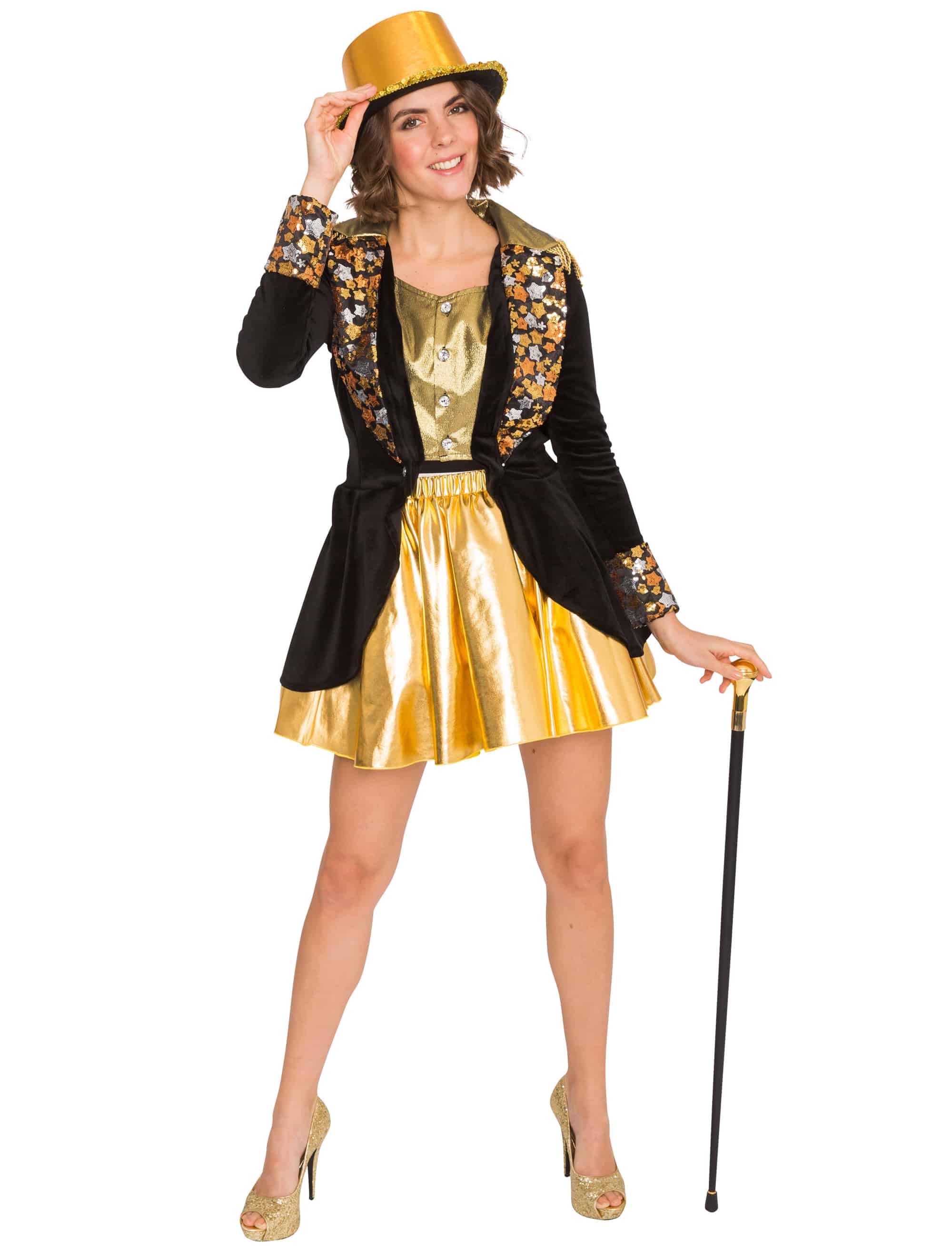 Showmantel Star Damen schwarz 2XL