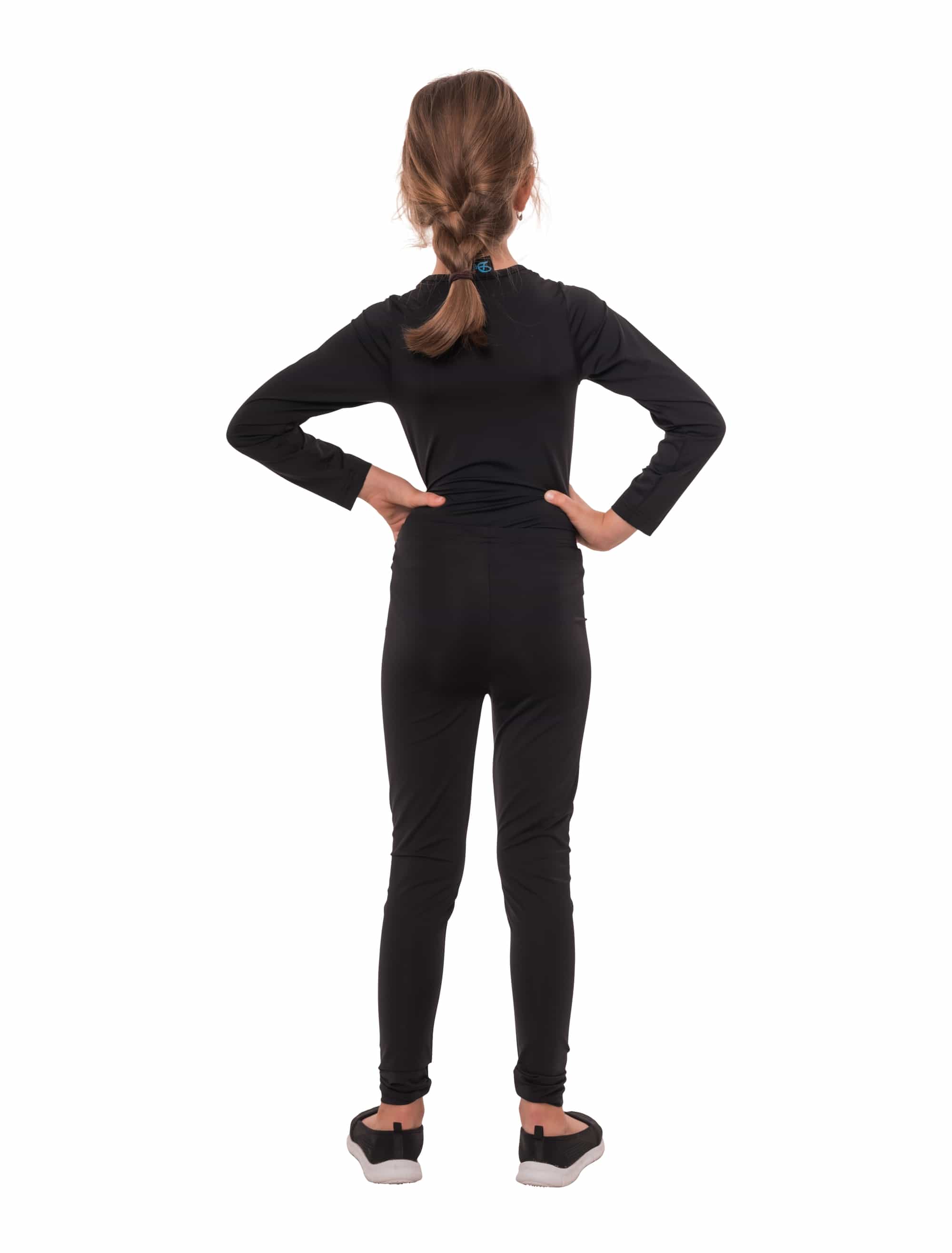 Body langarm Kinder schwarz 116/128