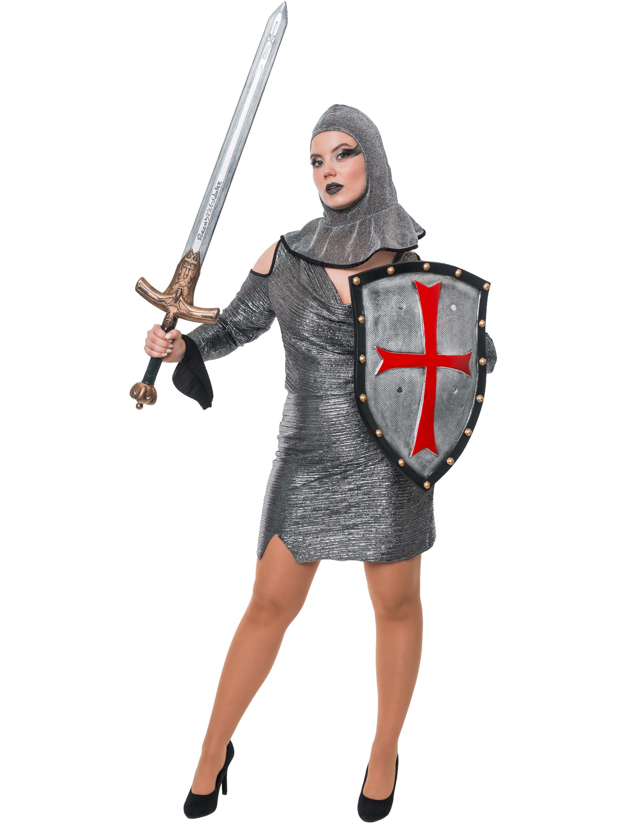 Kleid Ritter Damen silber S/M
