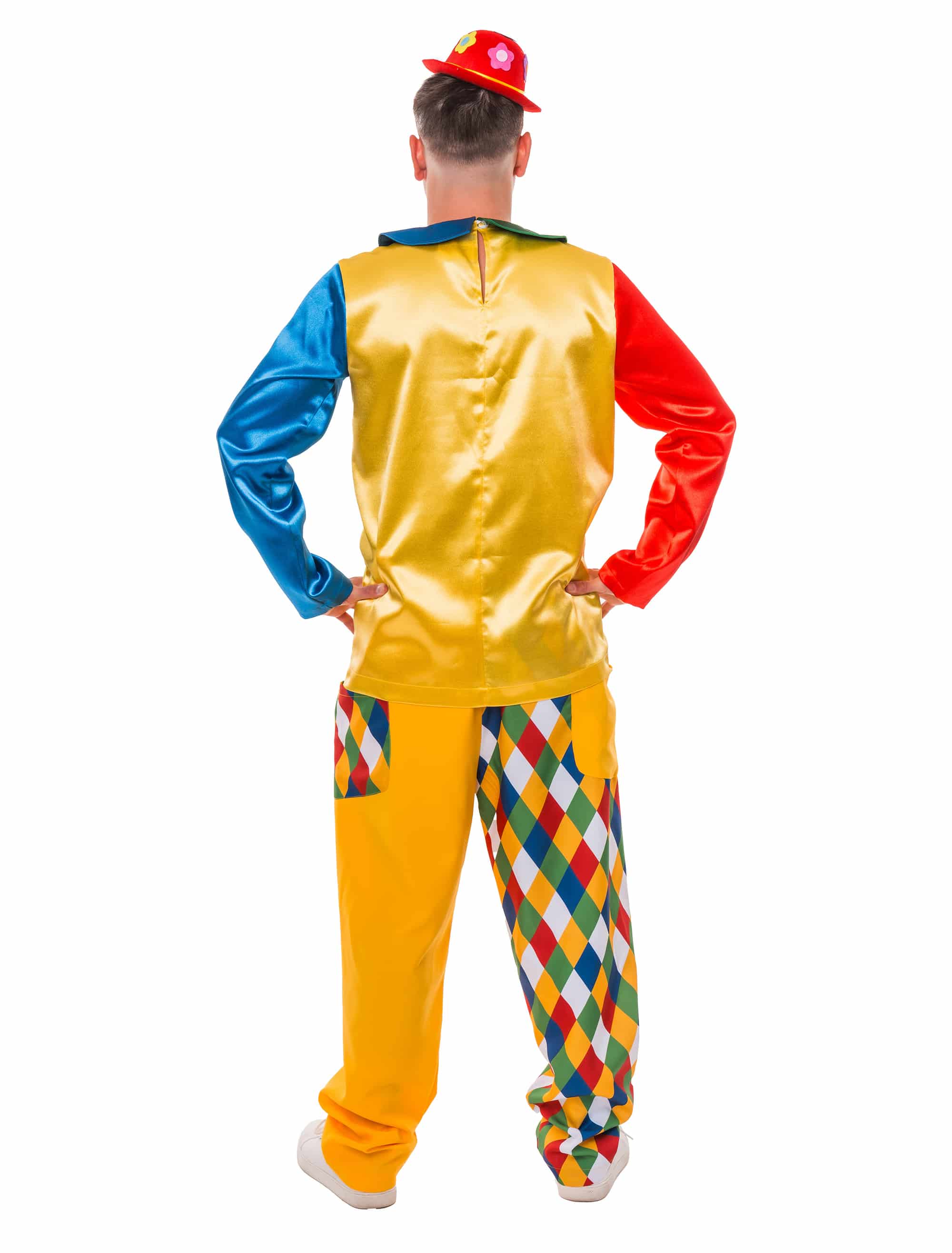 Oberteil Clown mit Knöpfen und Schleife bunt L/XL