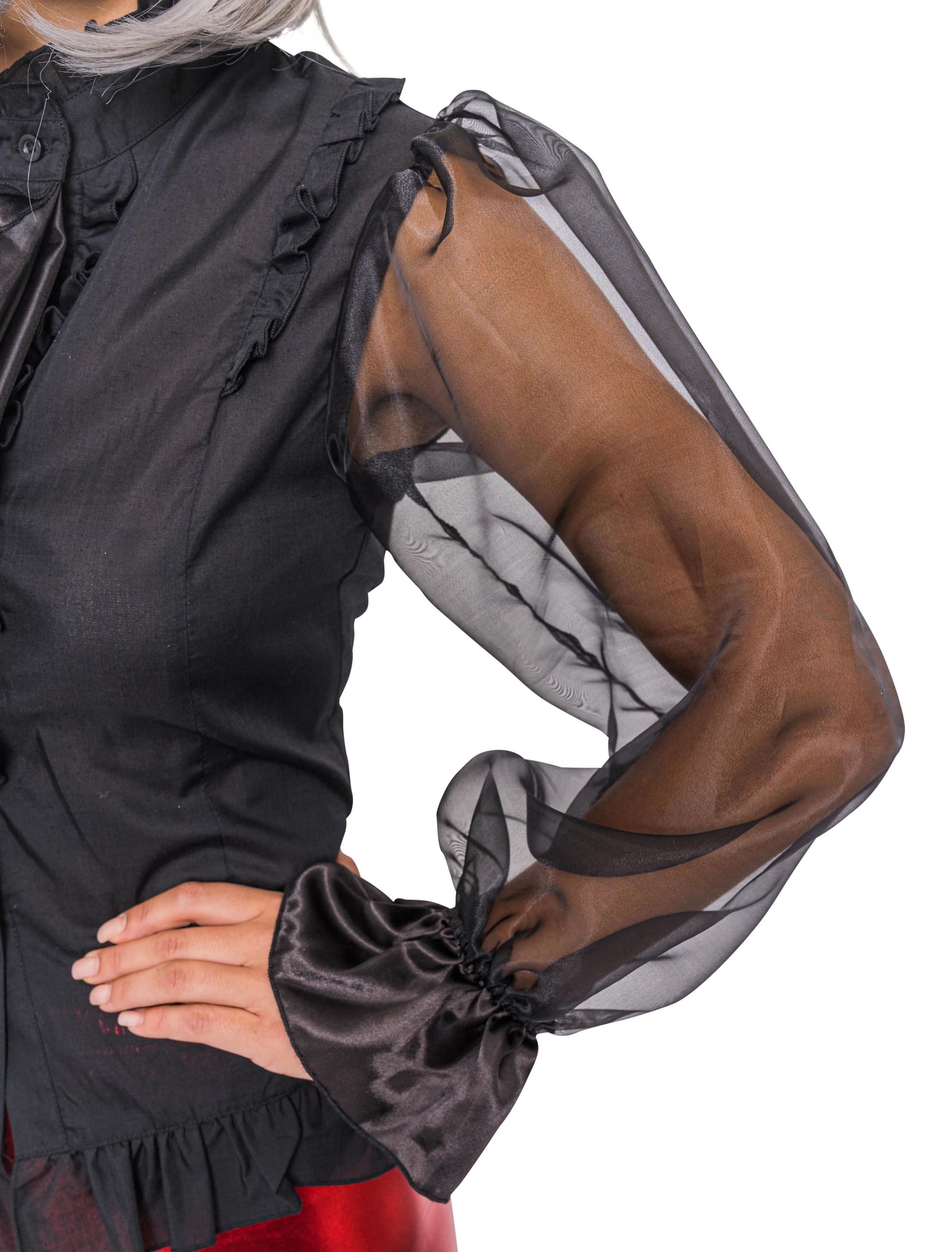 Bluse mit Jabot Damen schwarz L