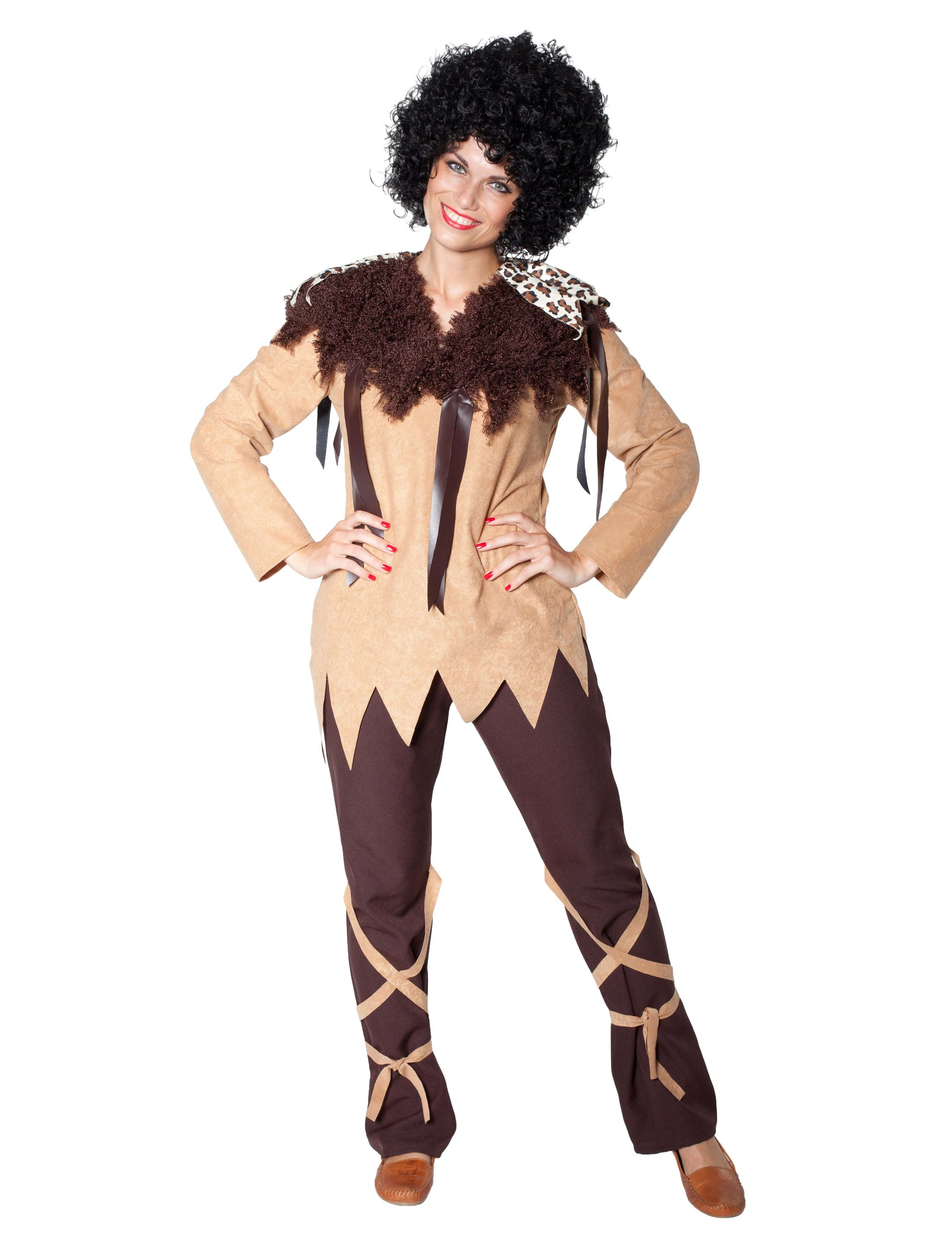 Neandertaler Dame 2tlg. braun S